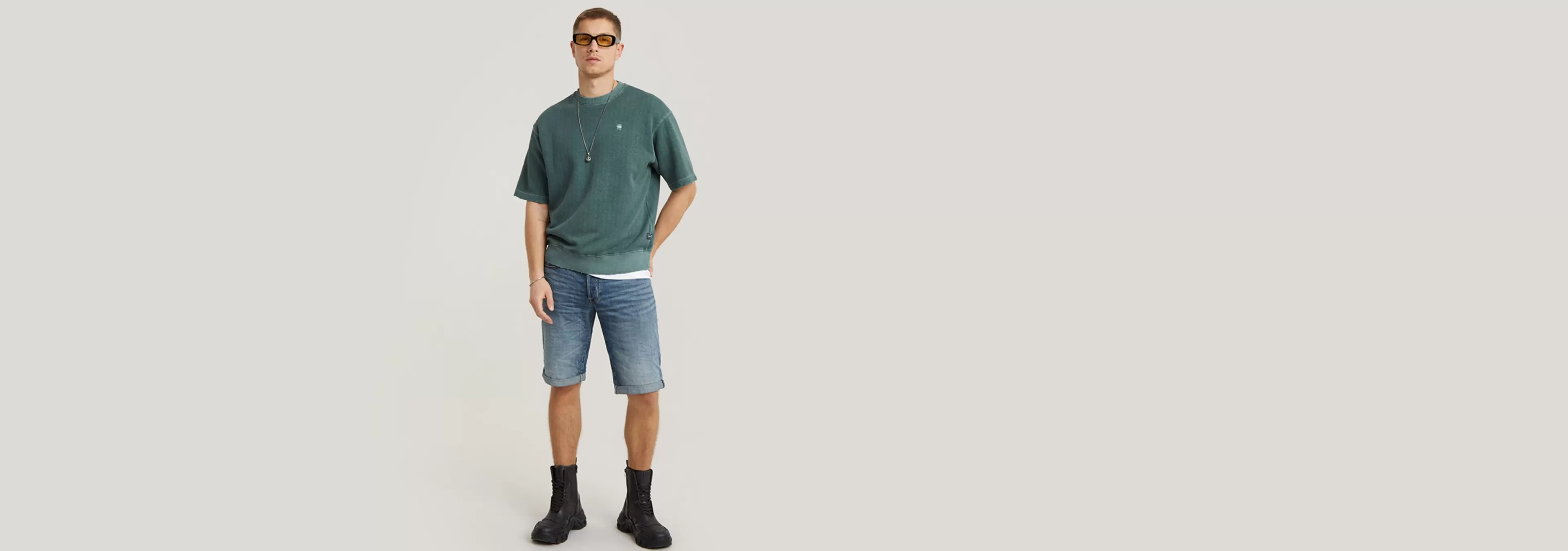 Shop G-Star 3301 Denim Short medium aged