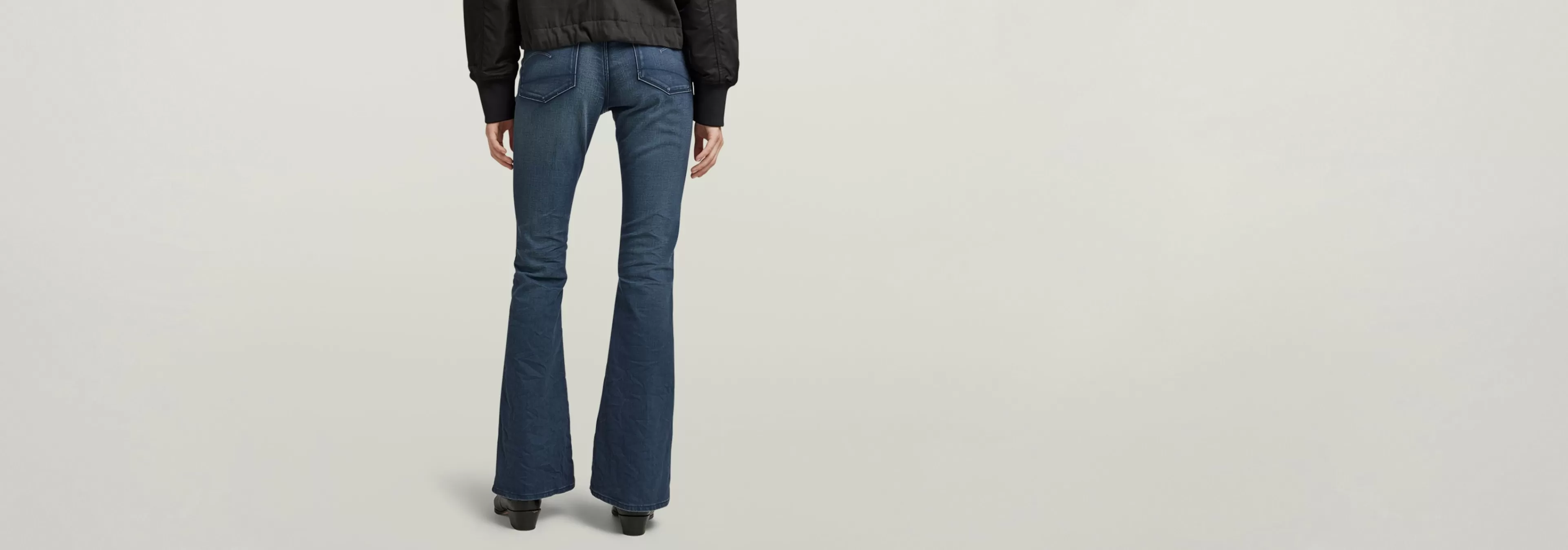 Cheap G-Star 3301 Flare Jeans worn in rivulet