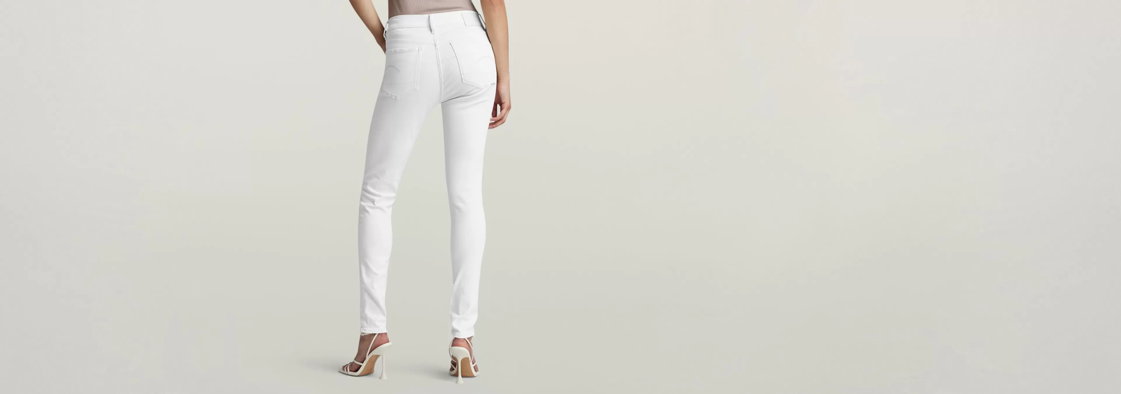 New G-Star 3301 Skinny Jeans paper white gd
