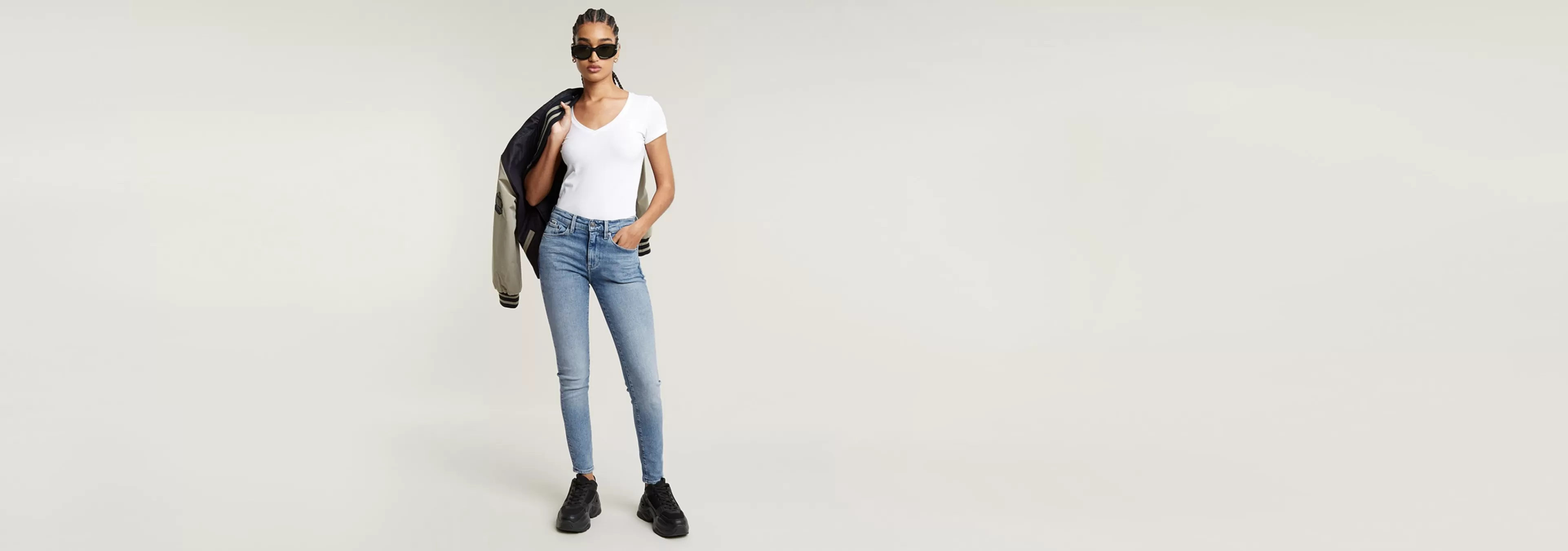 Sale G-Star 3301 Skinny Jeans sun faded blue donau