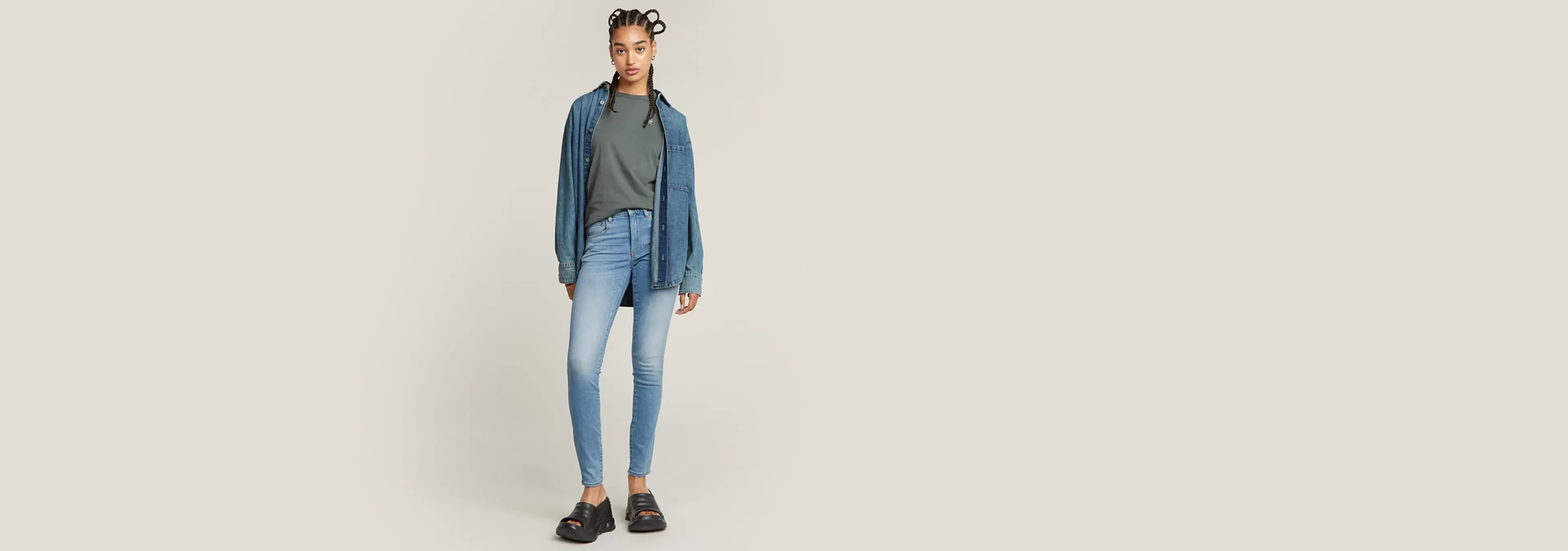 Store G-Star 3301 Skinny Jeans light indigo aged