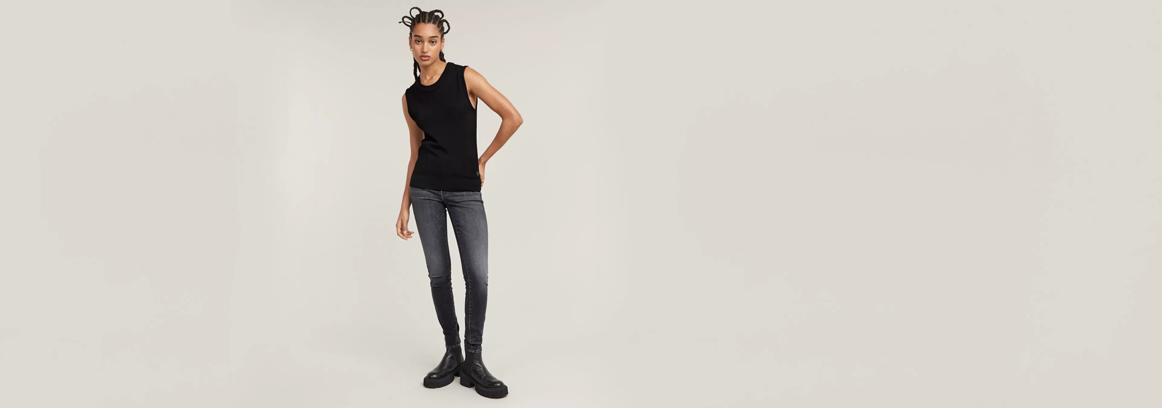 Cheap G-Star 3301 Skinny Jeans faded black magnet