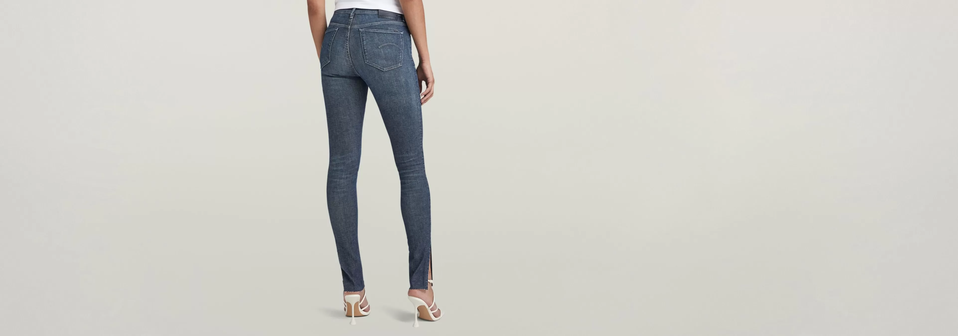 Clearance G-Star 3301 Skinny Slit Jeans faded blues