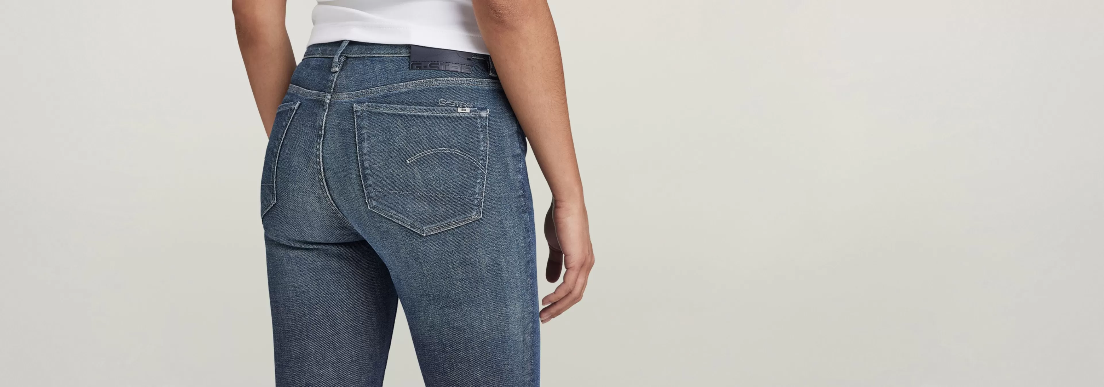 Clearance G-Star 3301 Skinny Slit Jeans faded blues