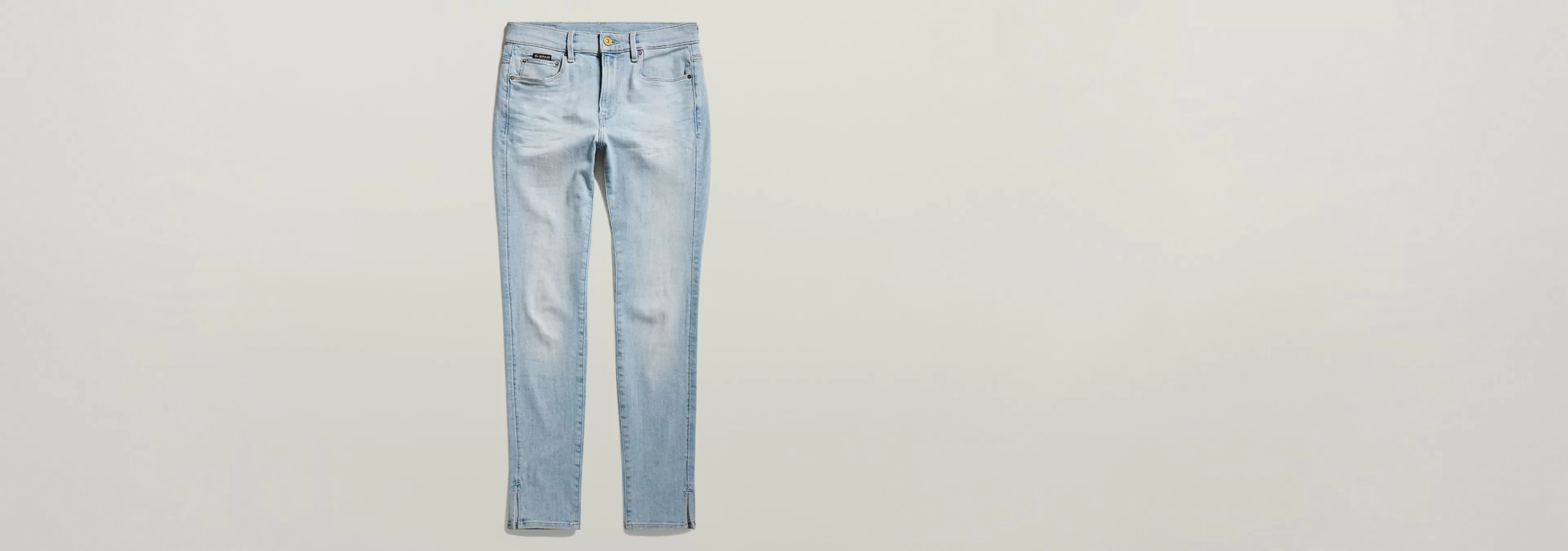 Shop G-Star 3301 Skinny Split Jeans sun faded bluejay