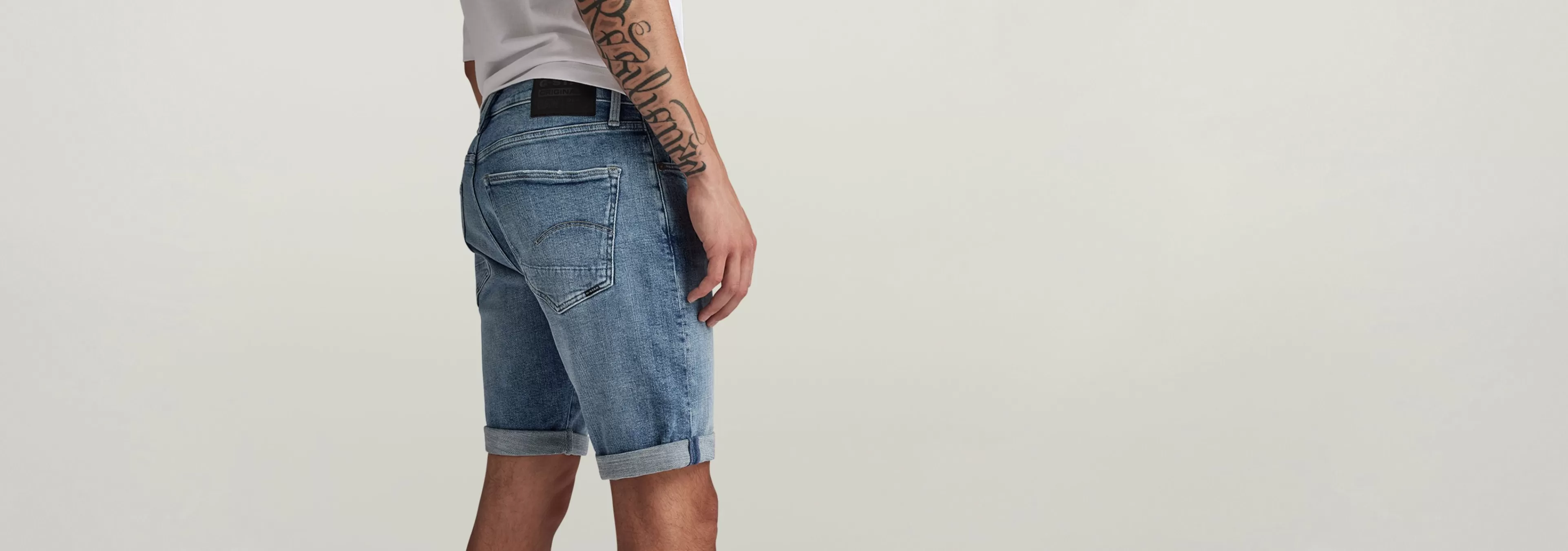 Fashion G-Star 3301 Slim Denim Short sun faded blue donau