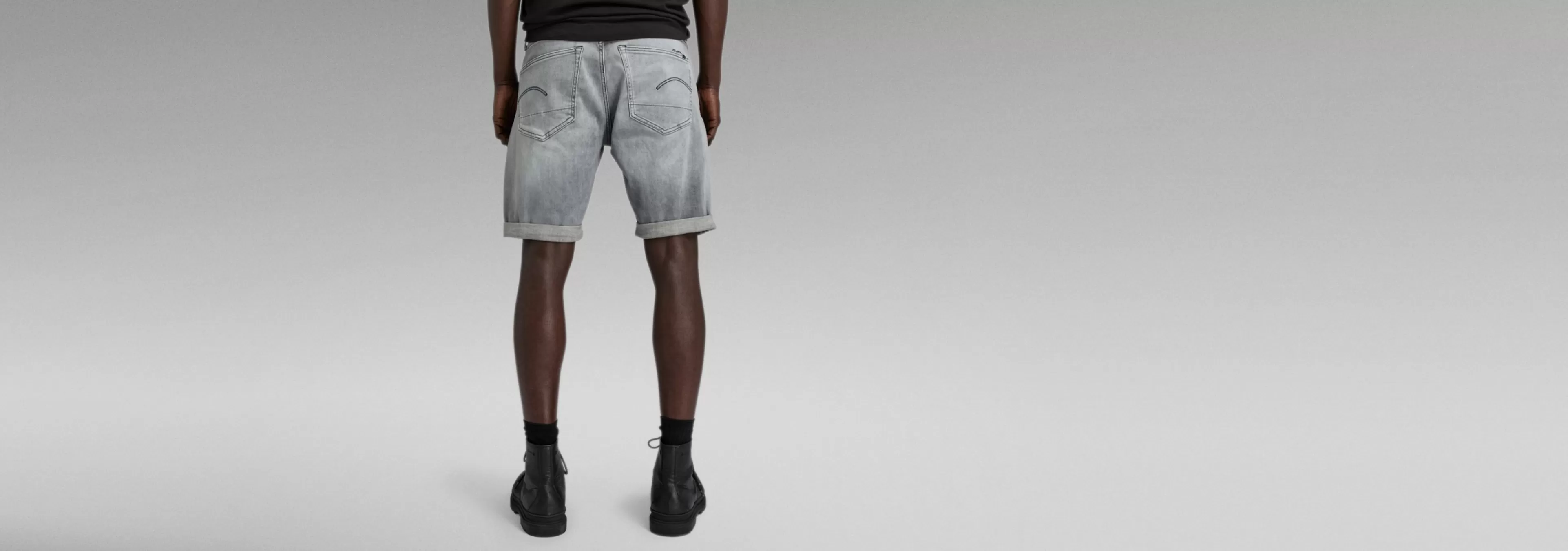 Fashion G-Star 3301 Slim Denim Shorts sun faded glacier grey