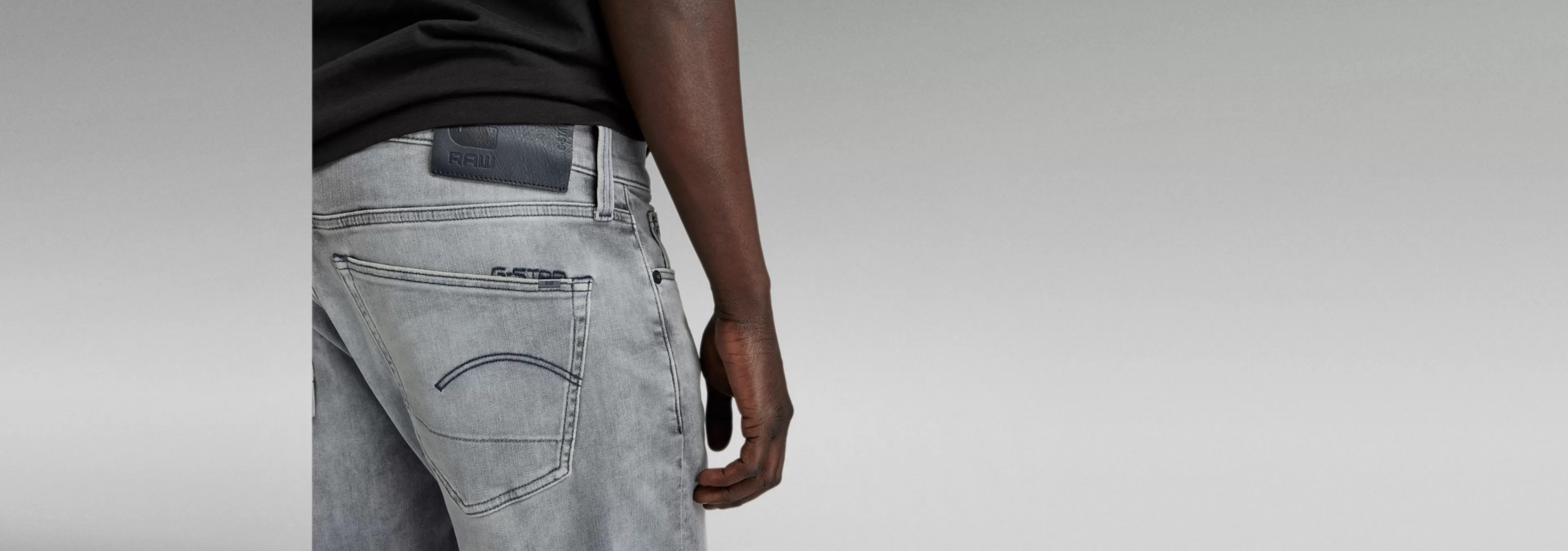 Fashion G-Star 3301 Slim Denim Shorts sun faded glacier grey