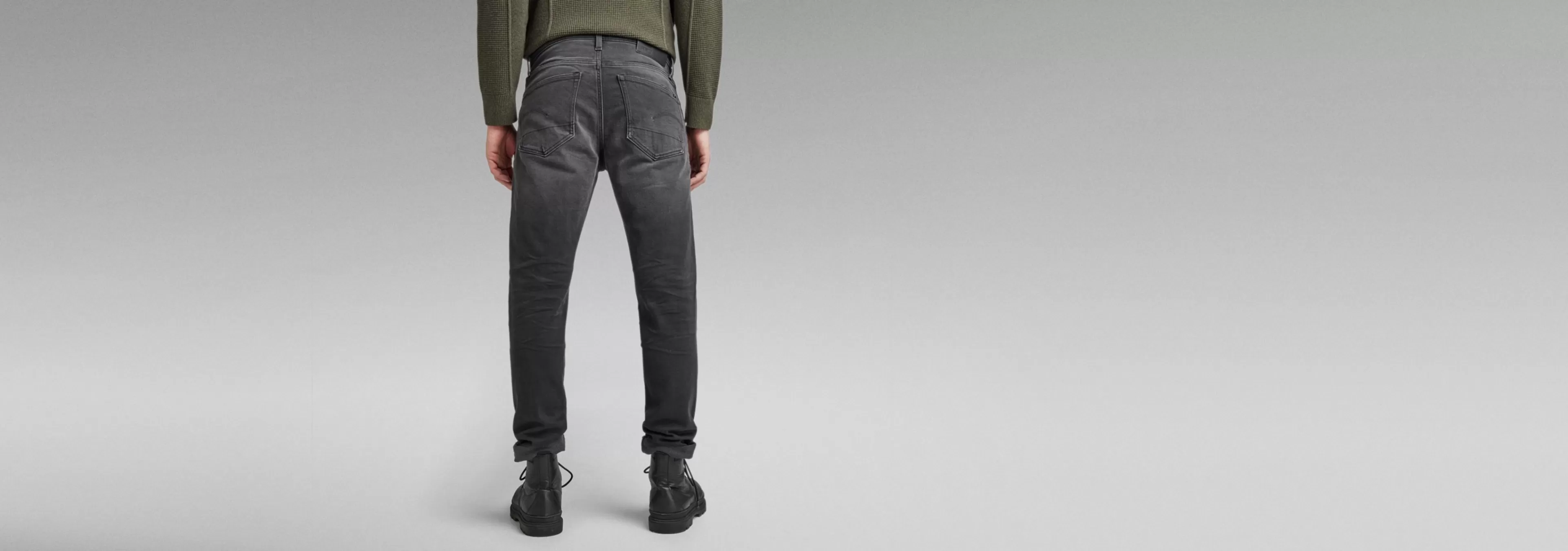 Cheap G-Star 3301 Slim Jeans worn in black onyx restored