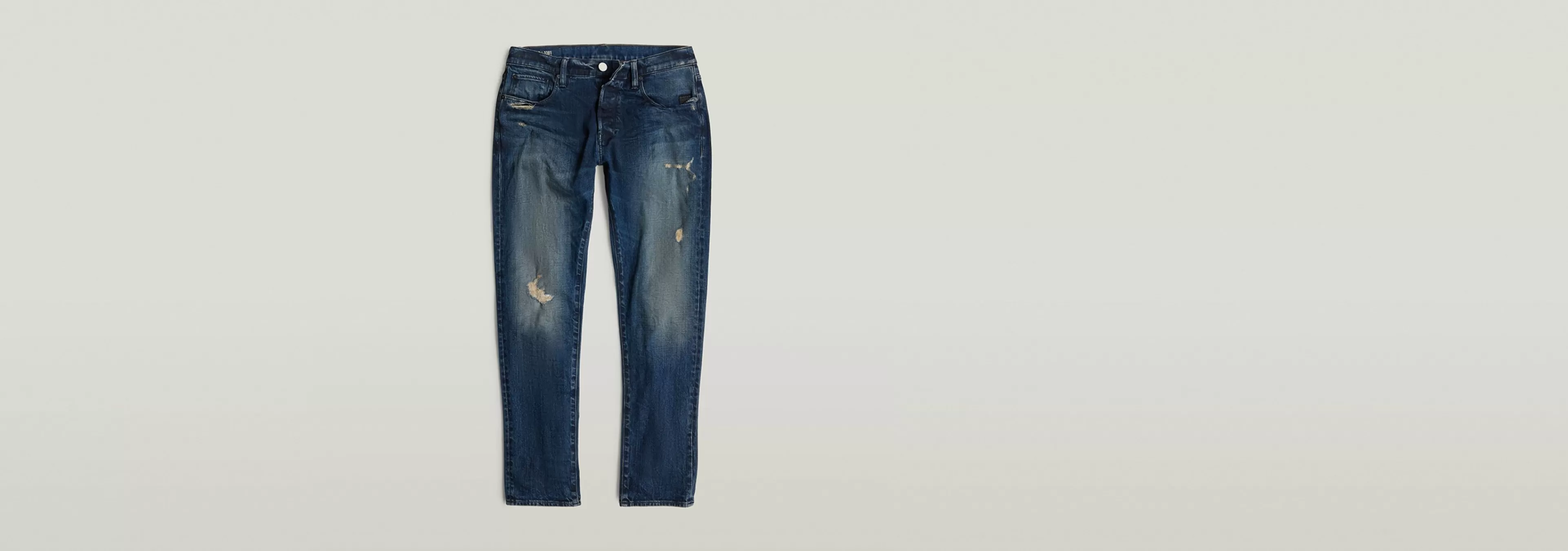 Flash Sale G-Star 3301 Slim Jeans worn in mountain dusk destroyed