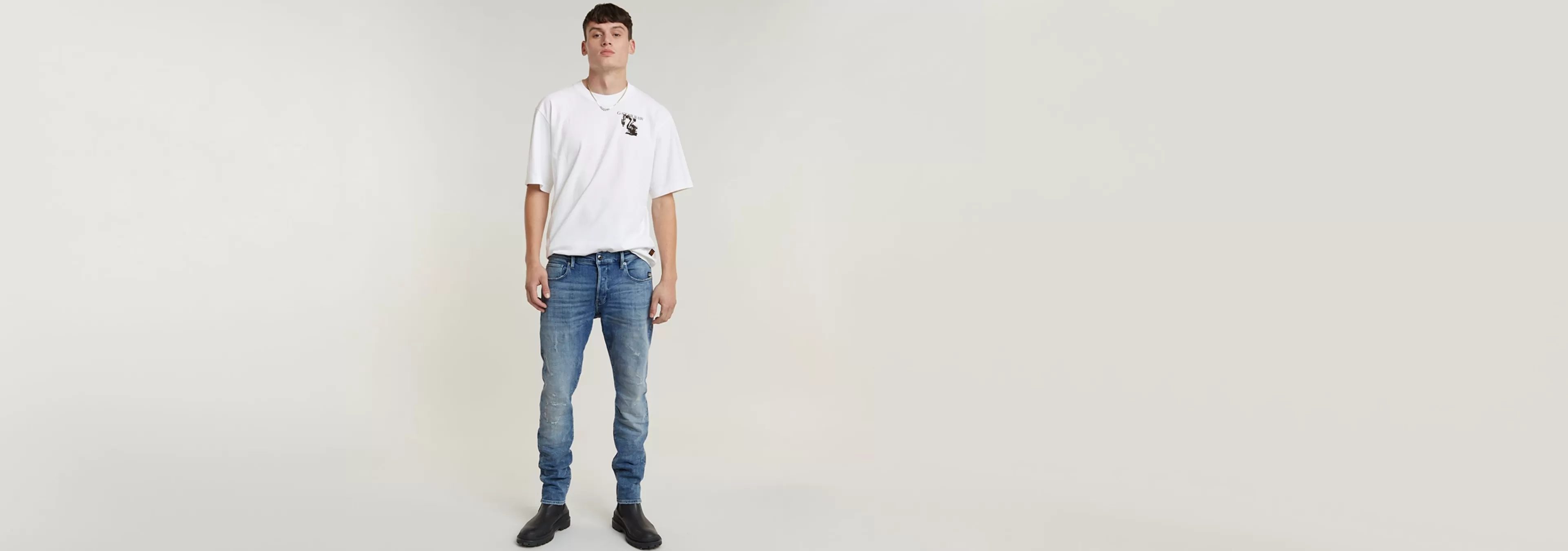 Hot G-Star 3301 Slim Jeans sun faded blue donau restored
