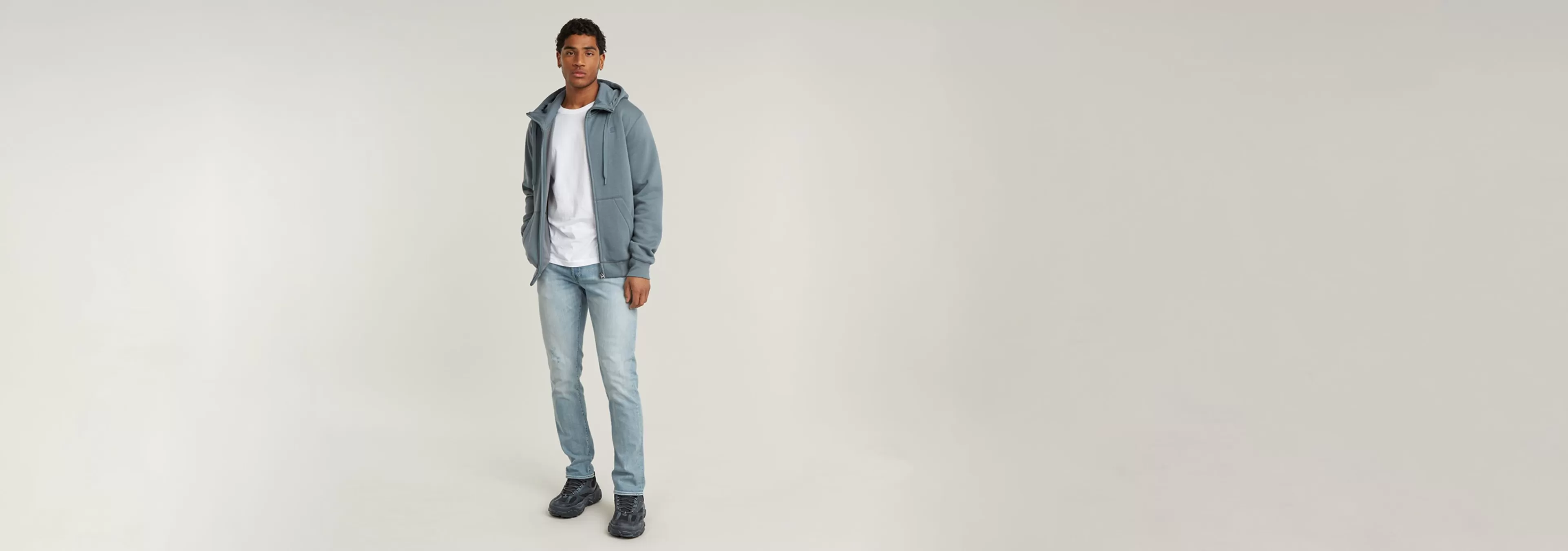 New G-Star 3301 Slim Jeans sun faded mirage blue
