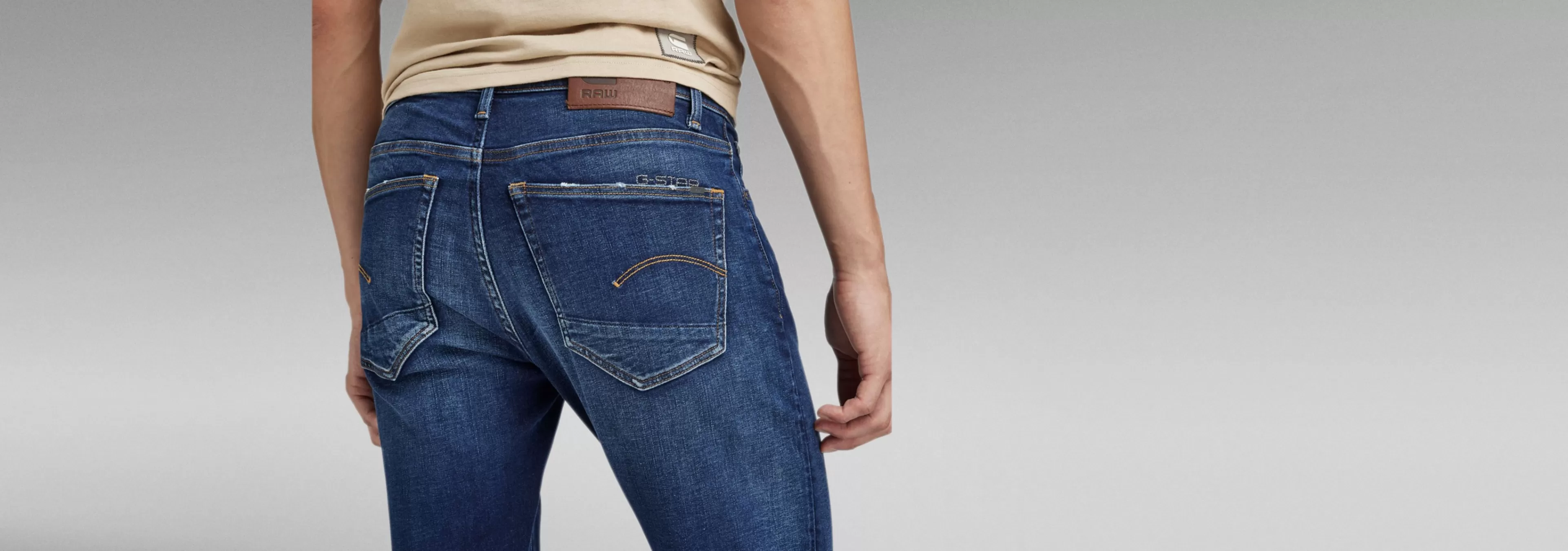 Online G-Star 3301 Slim Jeans worn in dusk blue