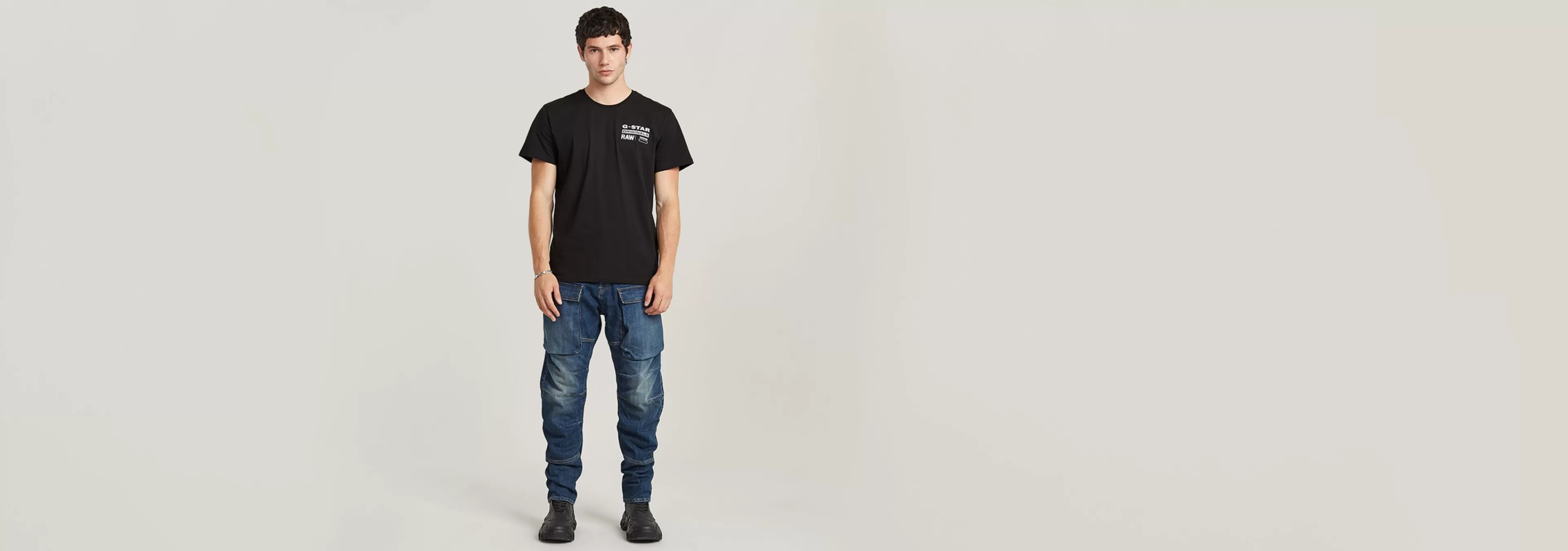 Online G-Star 3D Regular Tapered Denim Cargo Jeans worn in sand dunes
