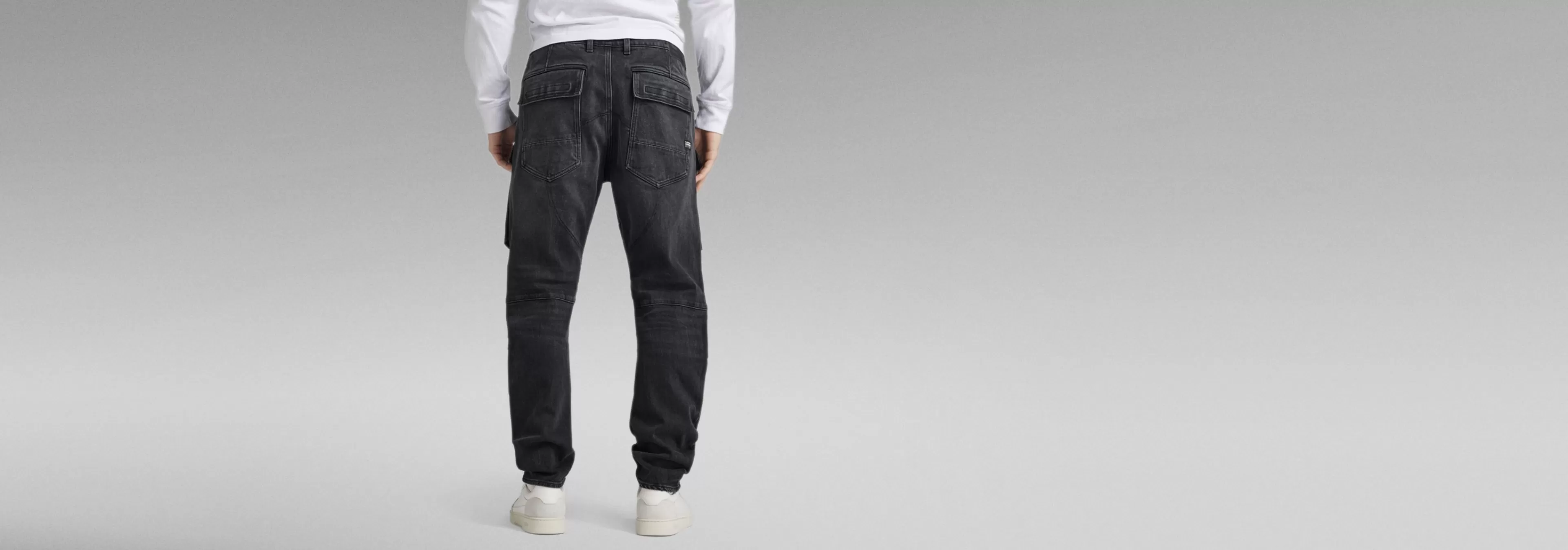 Outlet G-Star 3D Straight Tapered Denim Cargo Broek worn in black moon