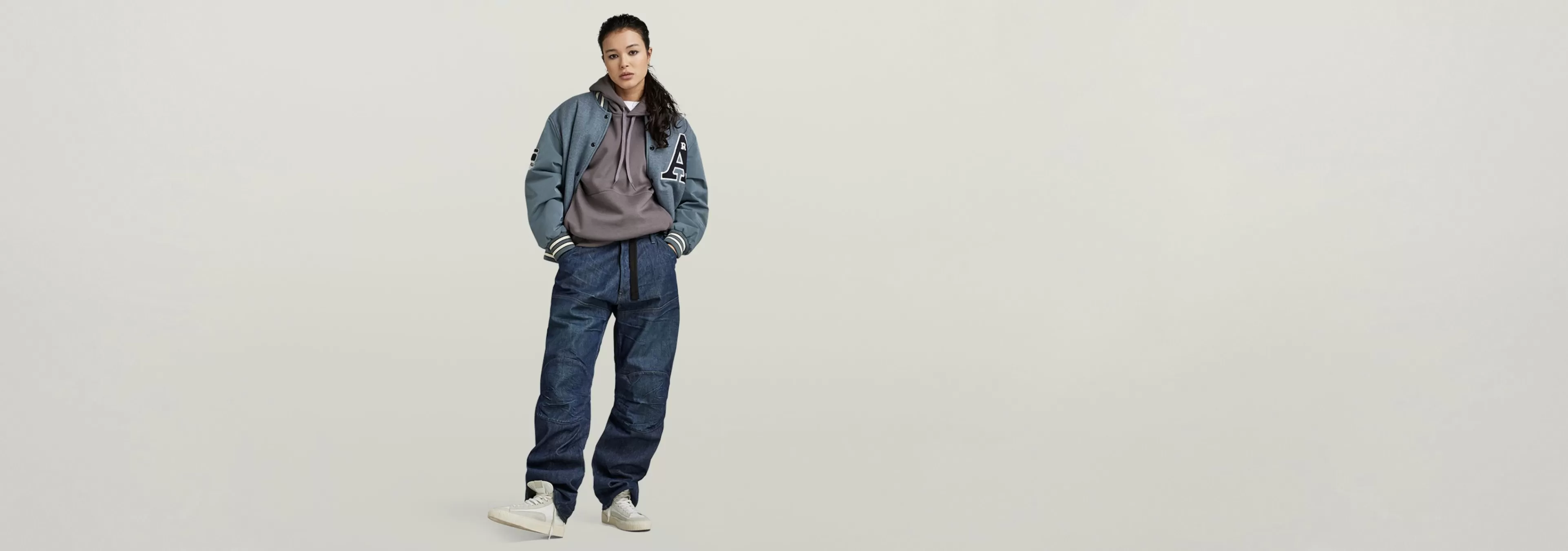 Fashion G-Star 5620 Elwood Loose Jeans worn in blue mine