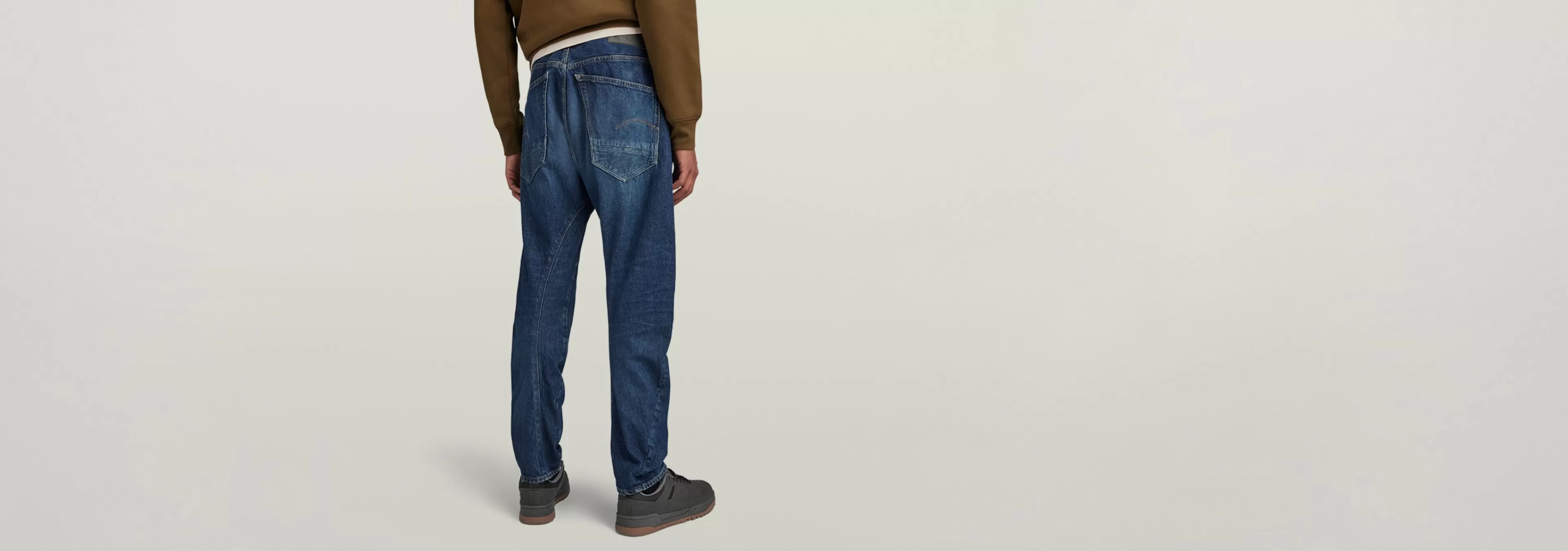 Shop G-Star Arc 3D Jeans worn in himalayan blue