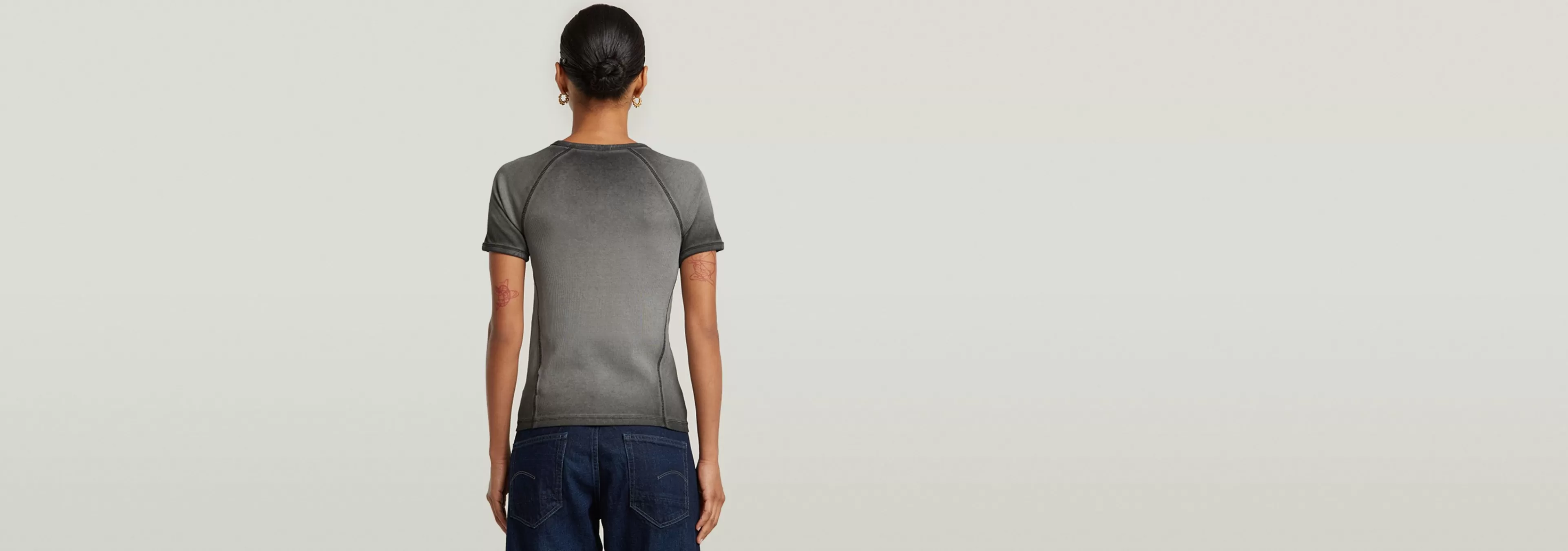 Cheap G-Star Army Ringer Slim Top dark black garment dyed