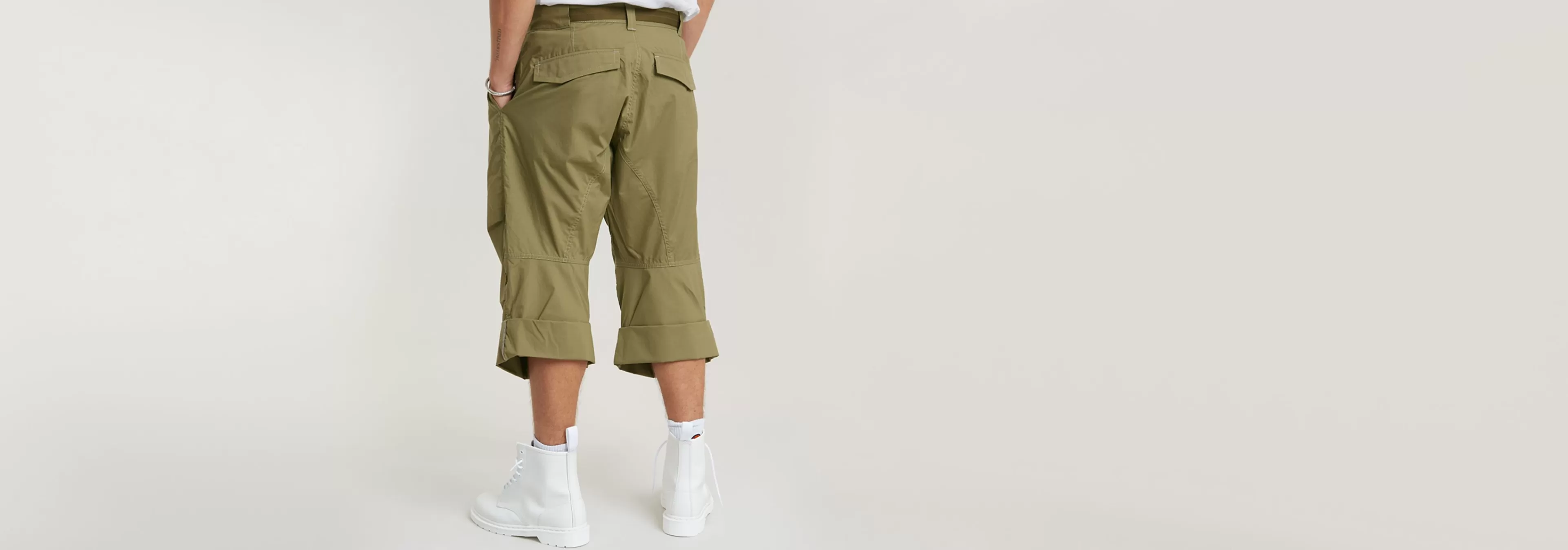 Fashion G-Star Balloon 3D Cropped Short Smoke Olive