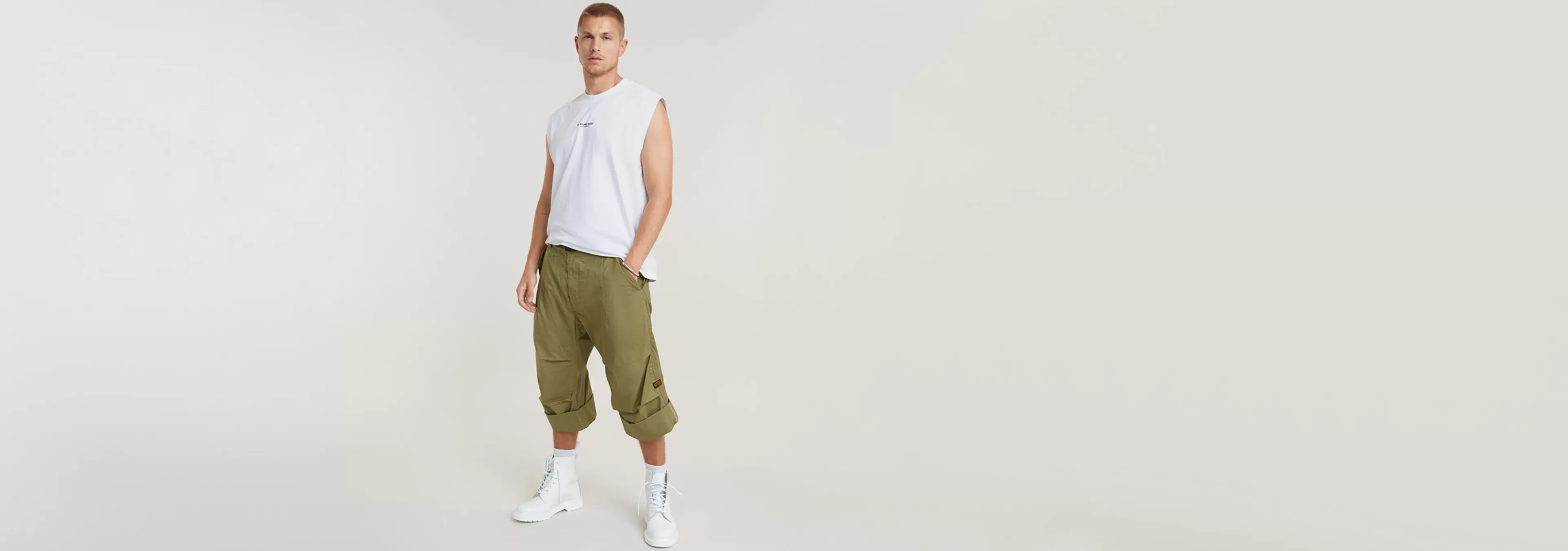 Fashion G-Star Balloon 3D Cropped Short Smoke Olive