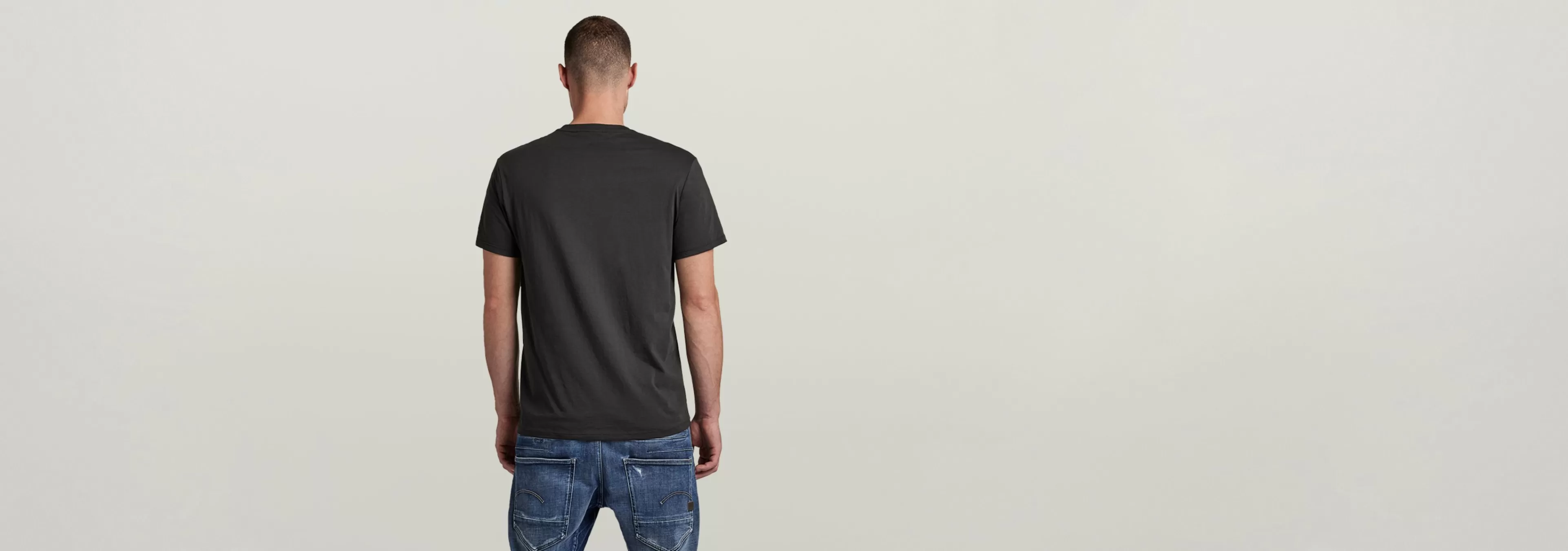 Outlet G-Star Base Heather V-Hals T-Shirt Set Van 2 solid black