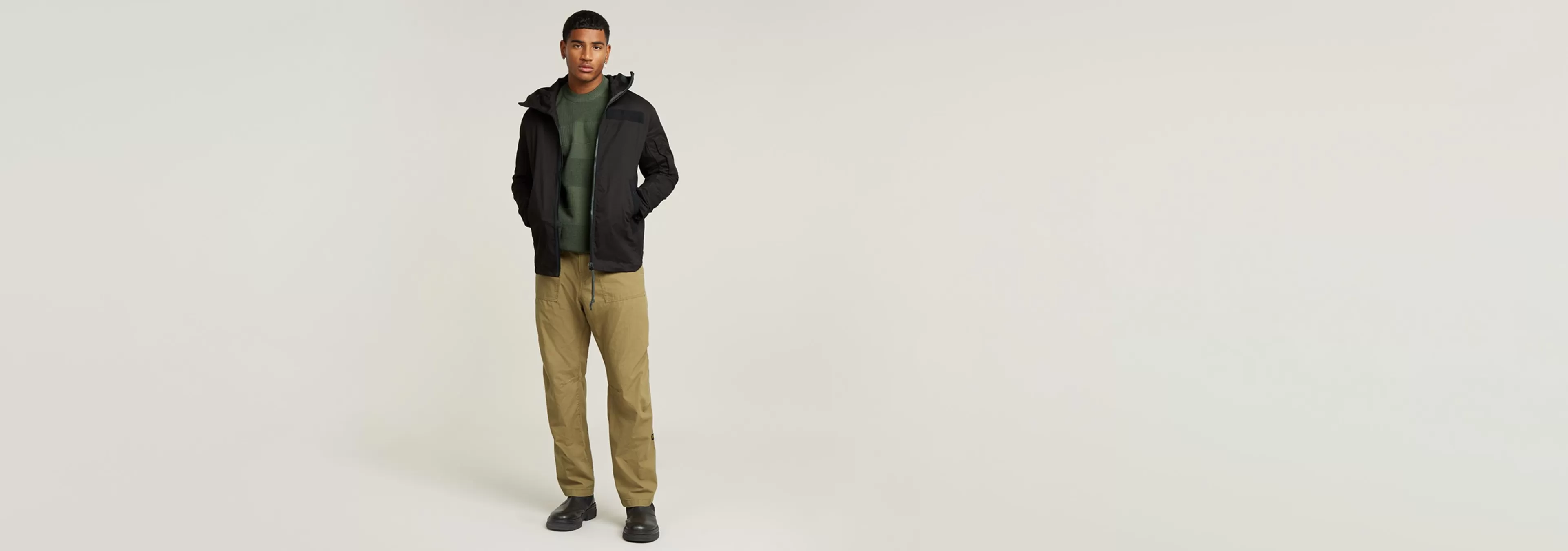 Cheap G-Star Batt Overshirt Met Capuchon dark black