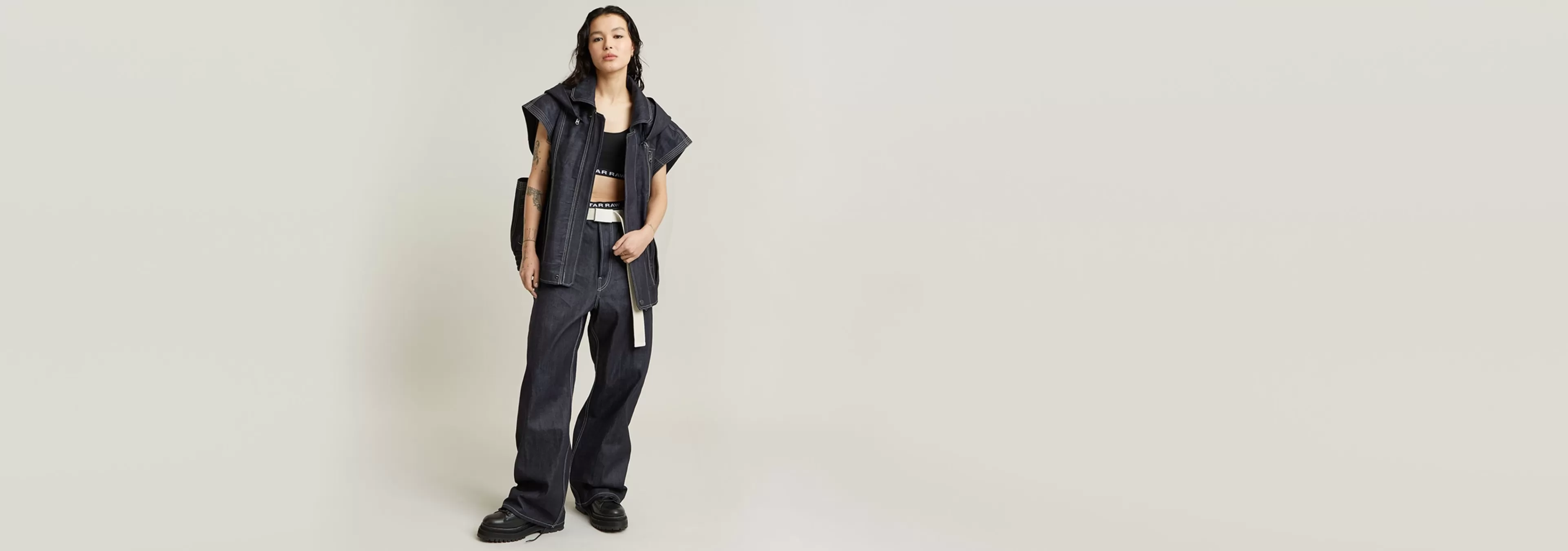 Online G-Star BB Wide Broek Unisex raw denim