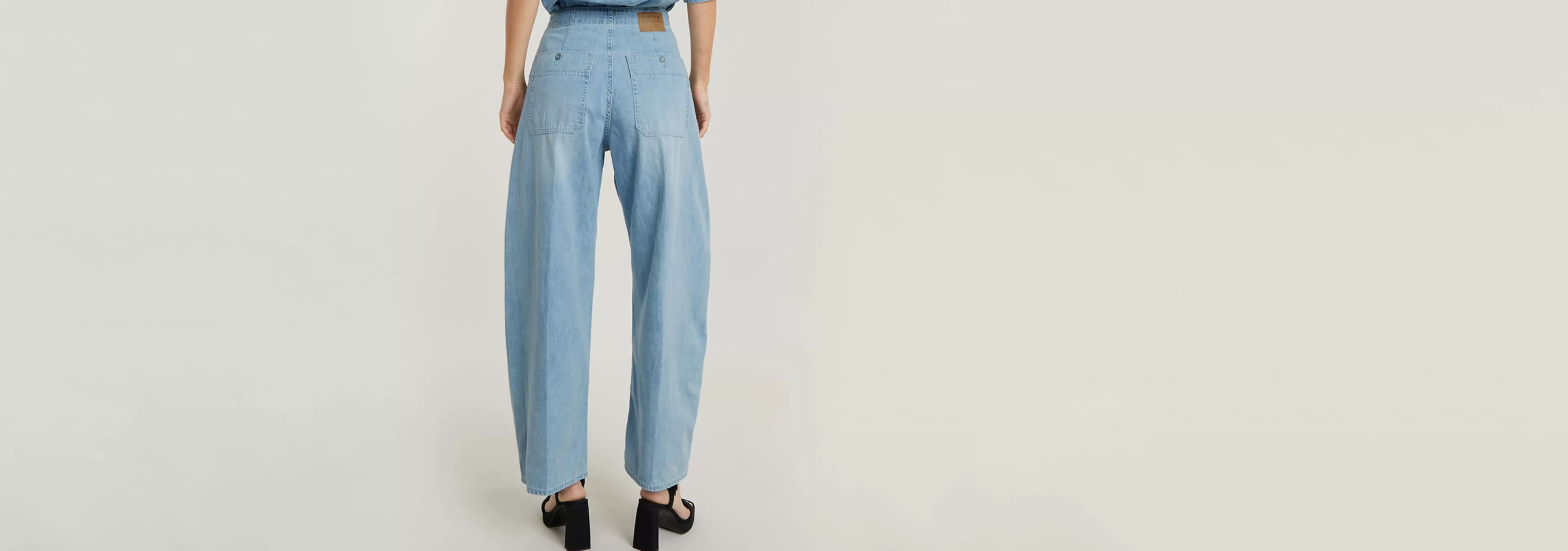 Discount G-Star Belted Cargo Loose Jeans sun faded blue mist