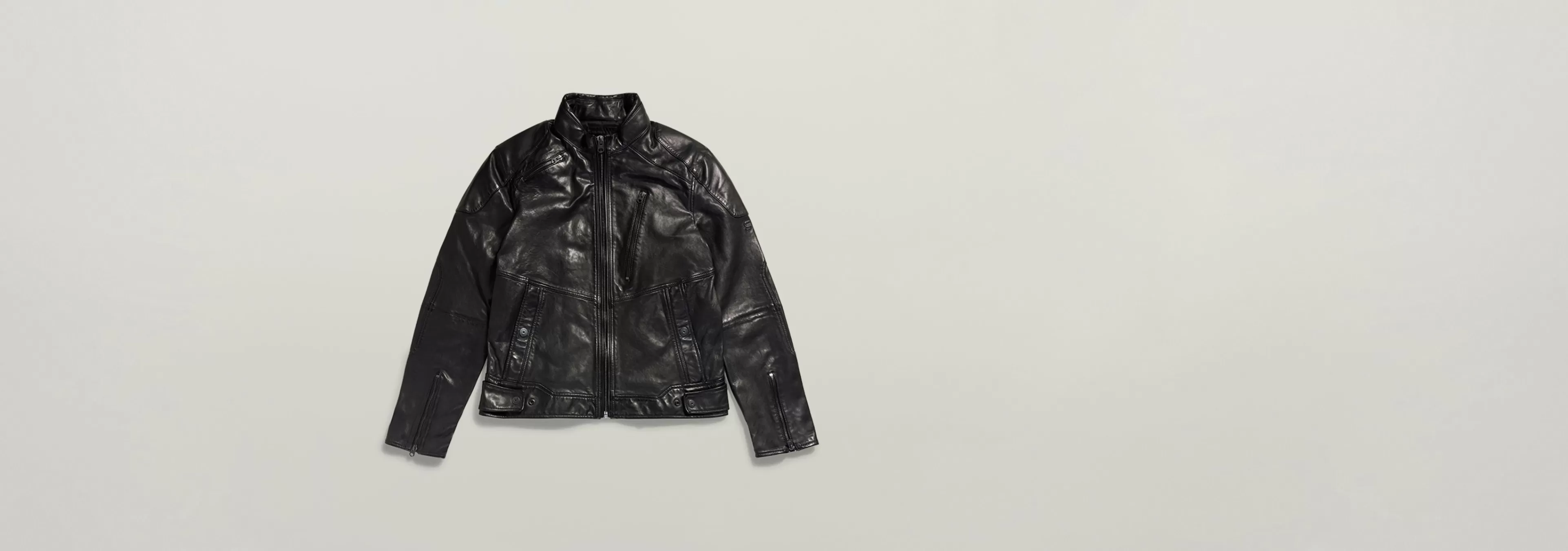 Outlet G-Star Biker Leather Jack dark black