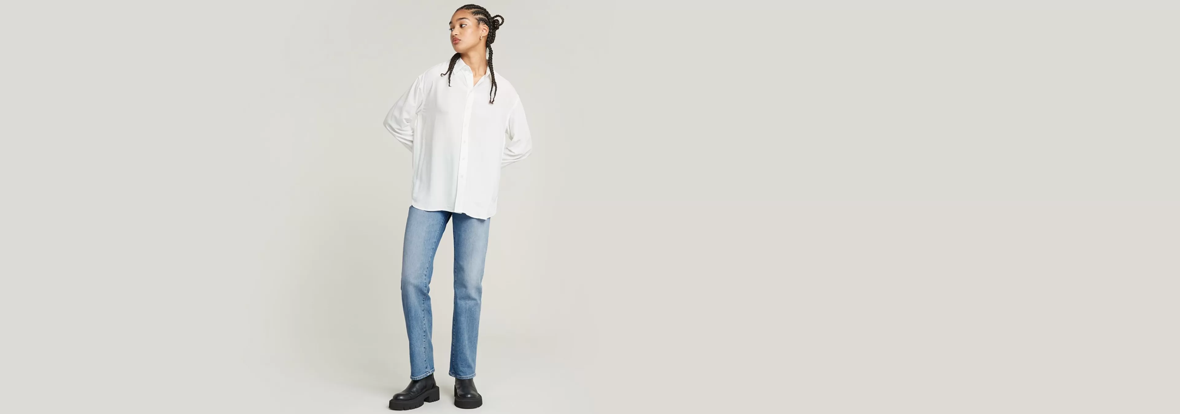 Shop G-Star Blouse Dress Light Chalk