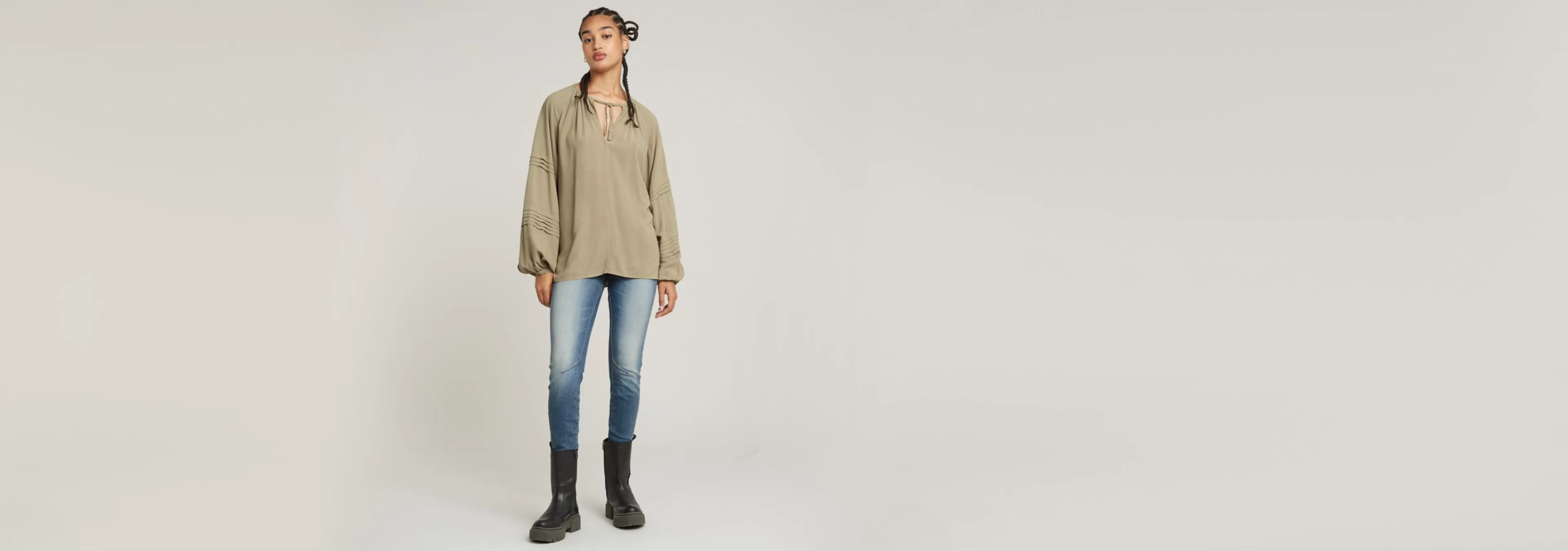 Hot G-Star Blouse Scoop Top coriander