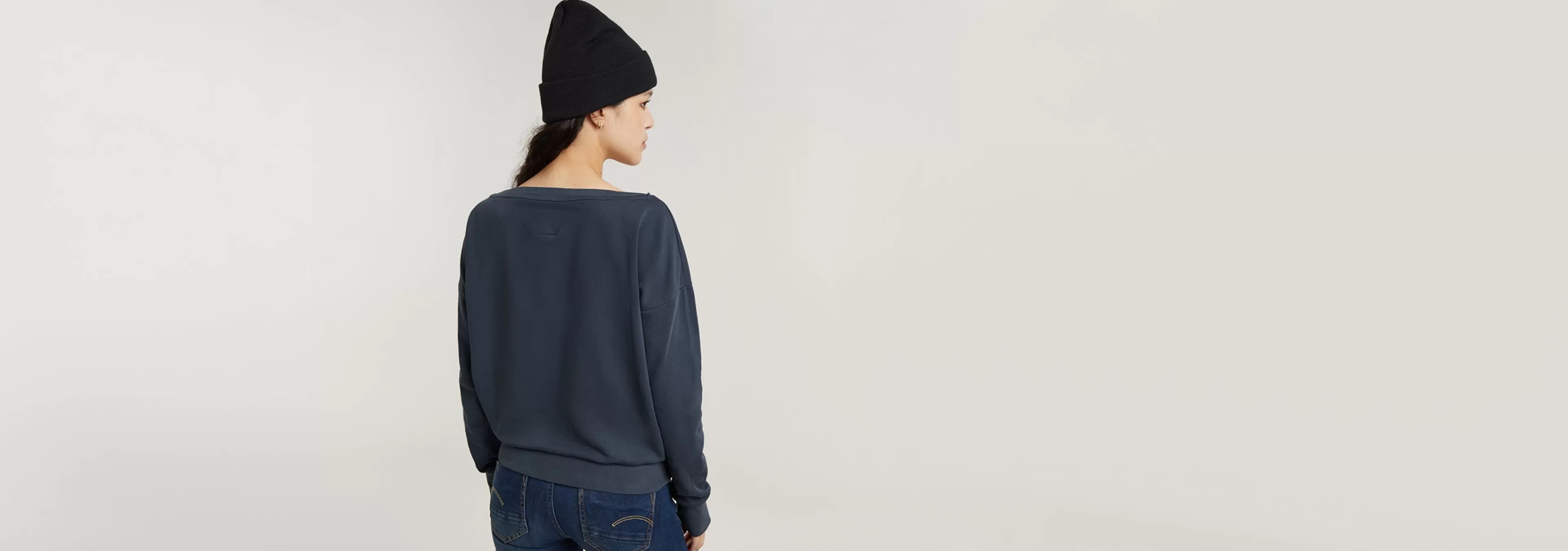 Shop G-Star Boat Neck Loose Sweater petrol