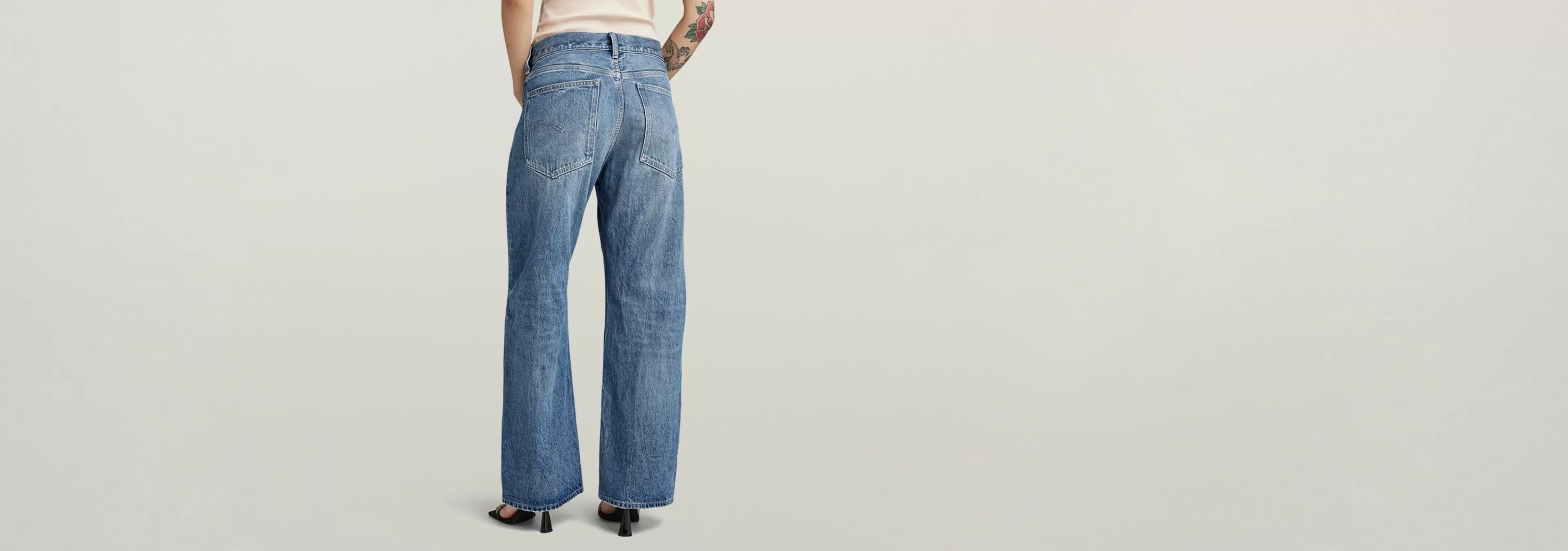 Outlet G-Star Bowey Ankle Boyfriend 3D Jeans sun faded ripped blue donau
