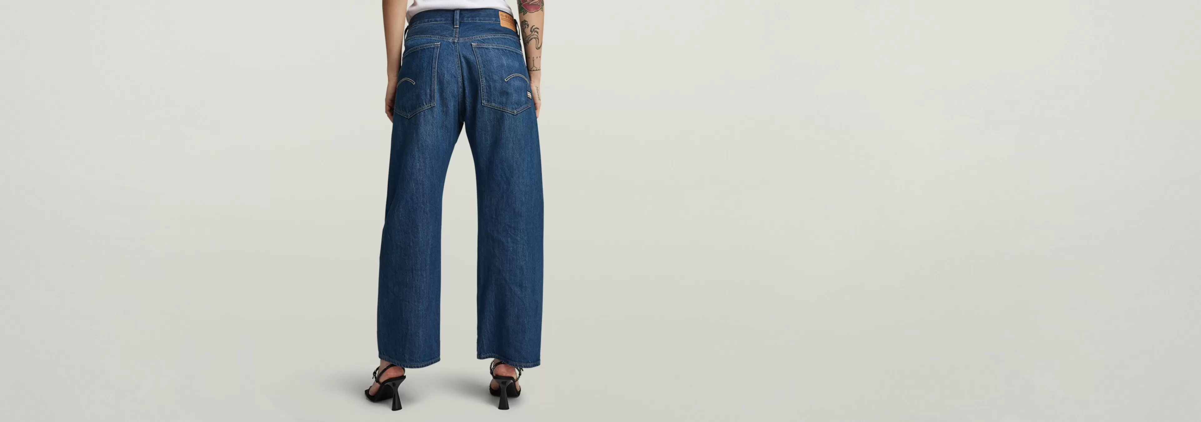 New G-Star Bowey Ankle Boyfriend 3D Jeans worn in blue canal