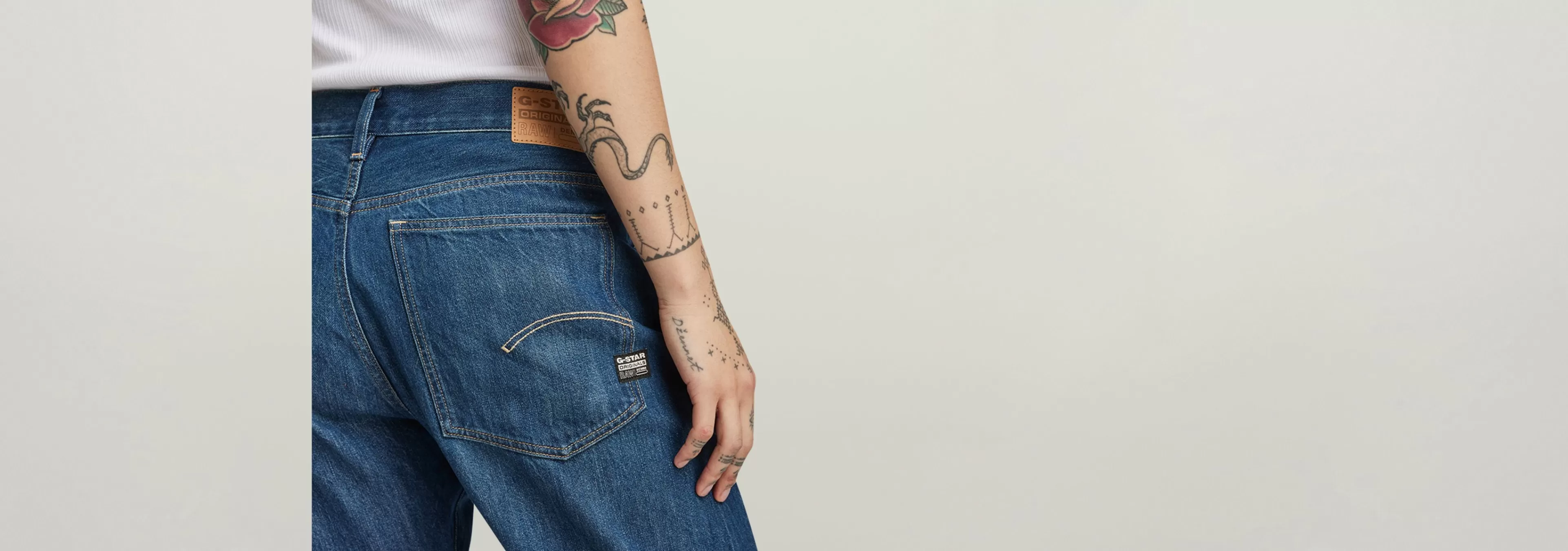 New G-Star Bowey Ankle Boyfriend 3D Jeans worn in blue canal