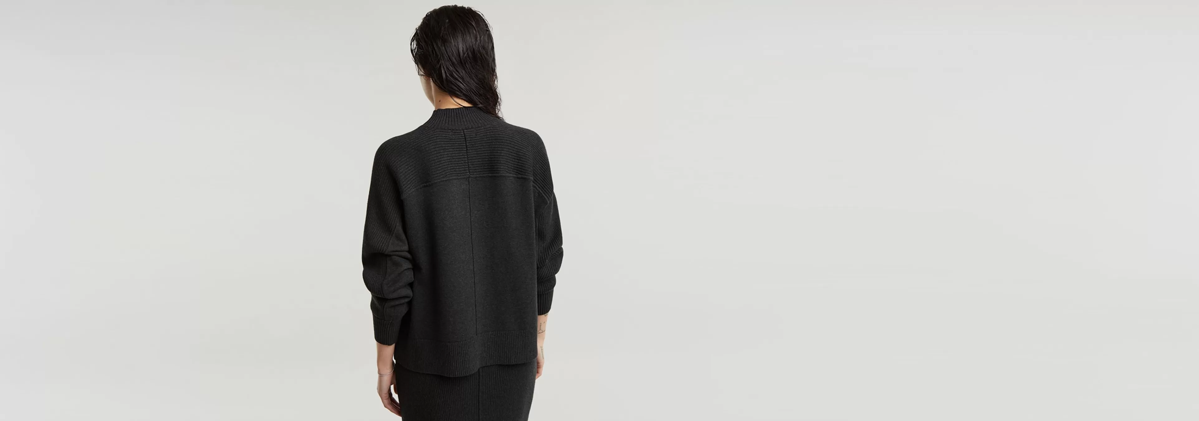 Clearance G-Star Boxy Mock Jumper shadow heather