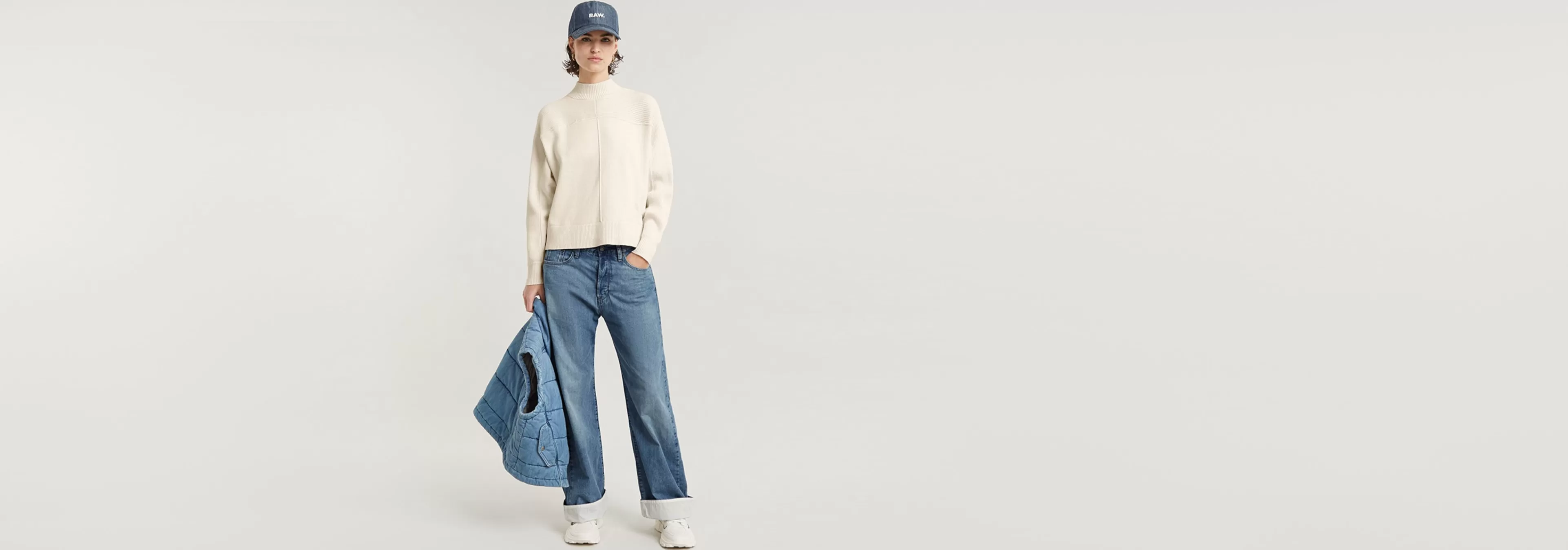 Fashion G-Star Boxy Mock Jumper chalk htr