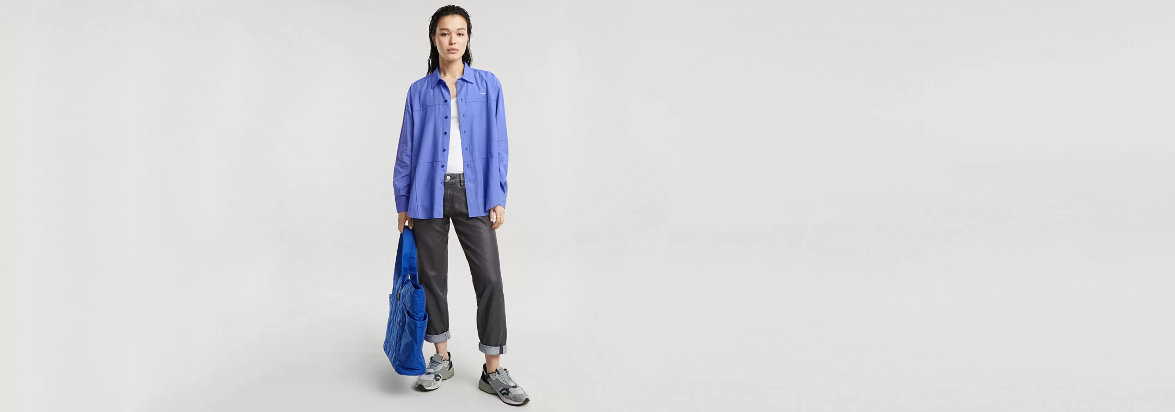 Discount G-Star Boyfriend Pintuck Shirt wedgewood