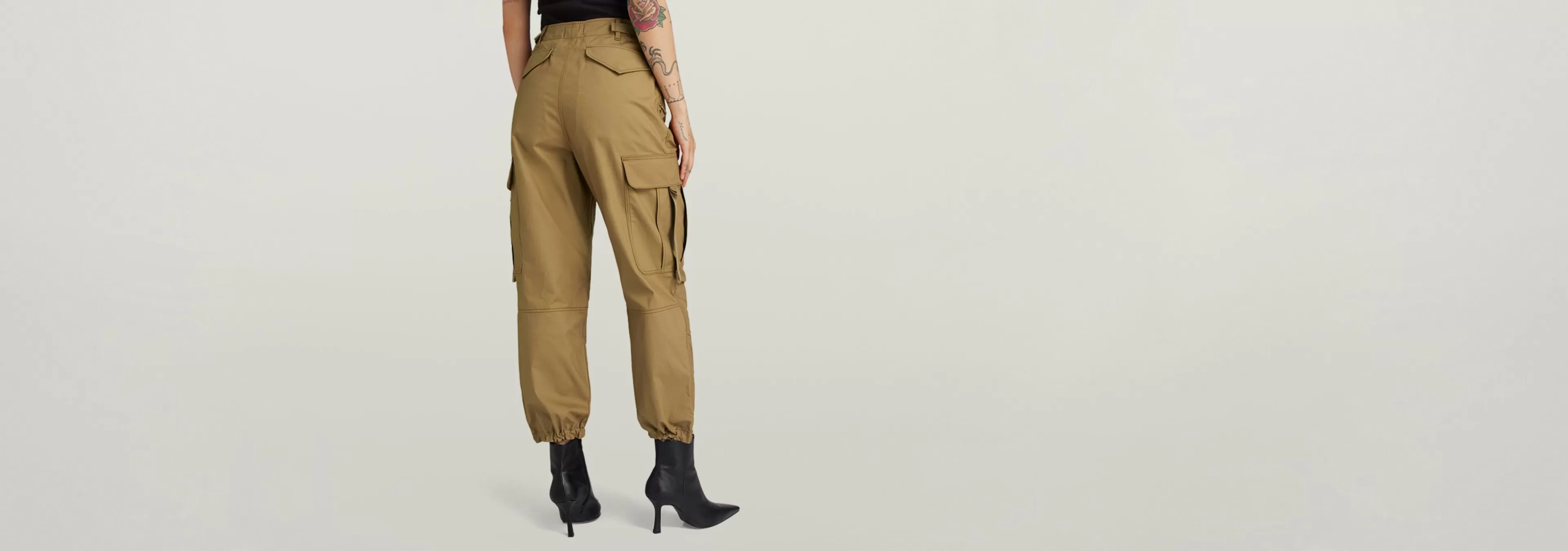 New G-Star Cargo Broek Cropped Drawcord Dark Fawn