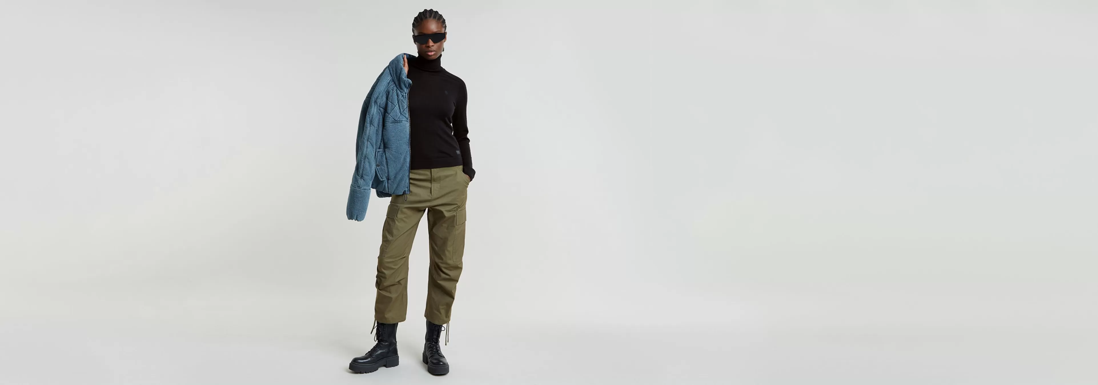 Cheap G-Star Cargo Broek Cropped Drawcord shadow olive