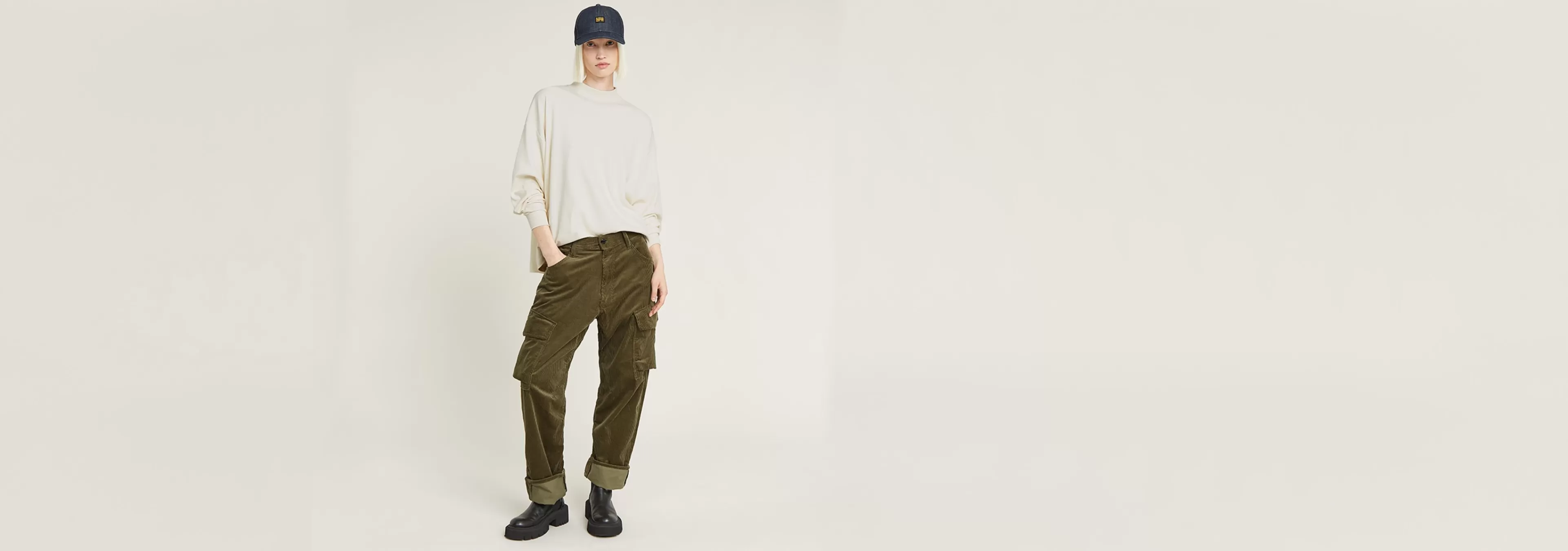 Best G-Star Cargo Cord 3D Boyfriend Broek dark olive