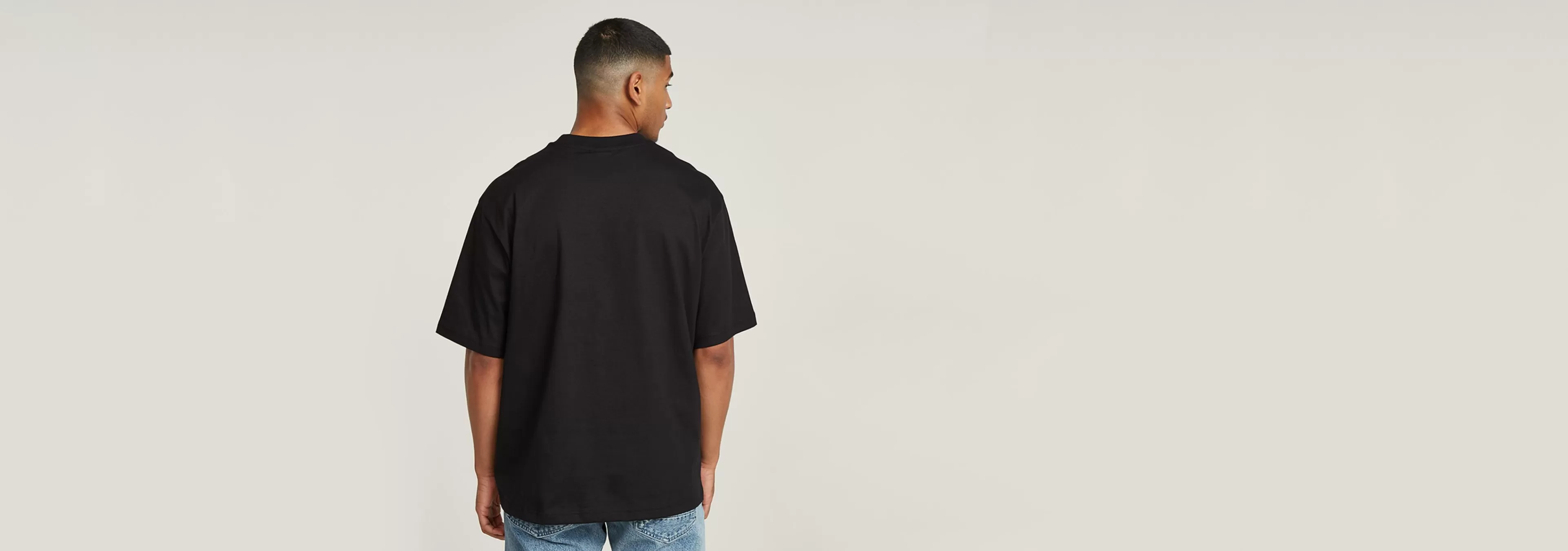 New G-Star Center Chest Boxy T-Shirt dark black