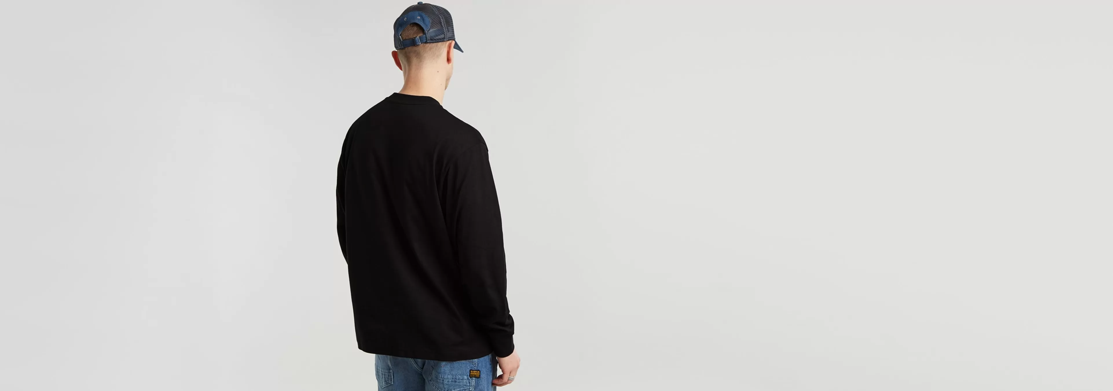 Hot G-Star Center Chest Boxy T-Shirt dark black