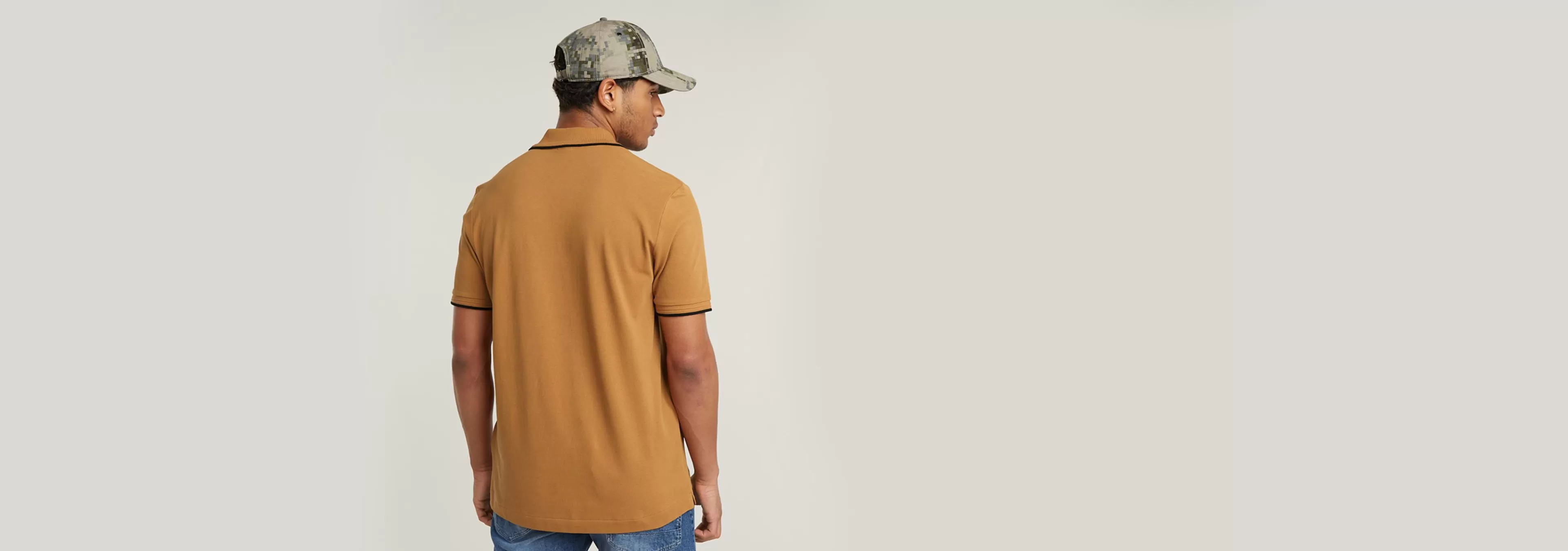 Hot G-Star Chest Logo Striped Polo chipmunk
