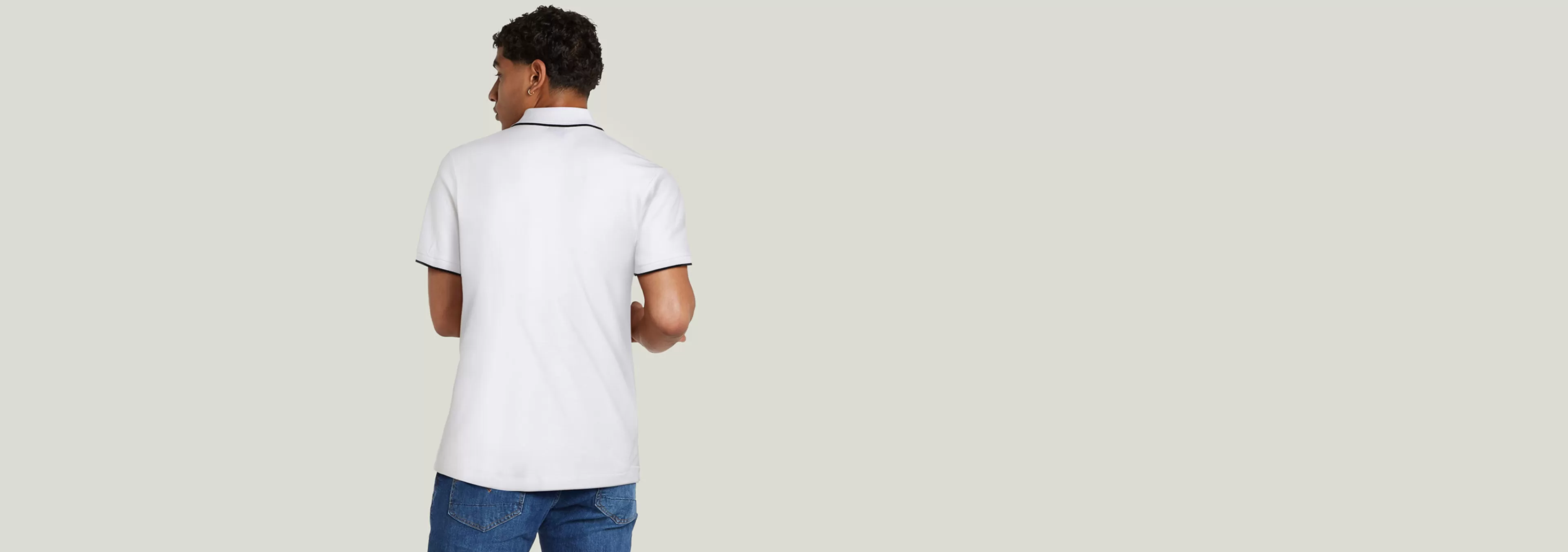 Hot G-Star Chest Logo Striped Polo white