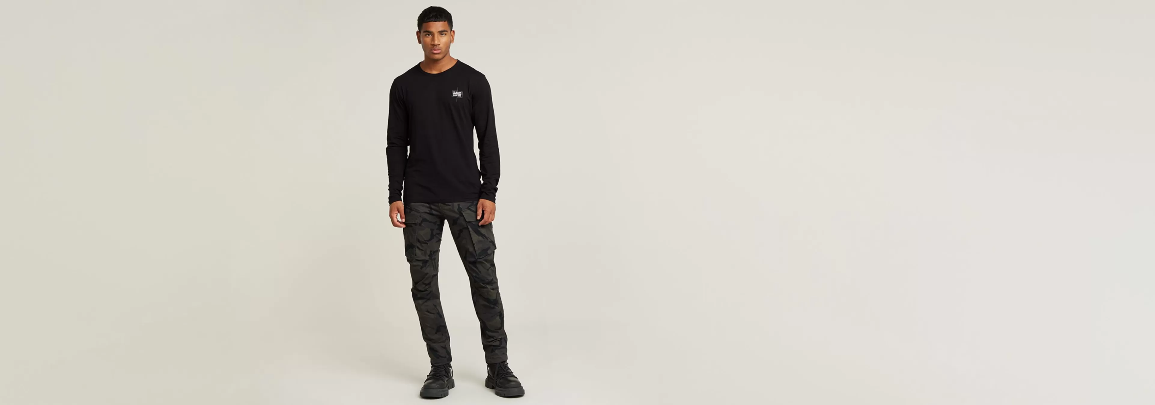Fashion G-Star Chest Logo T-Shirt dark black