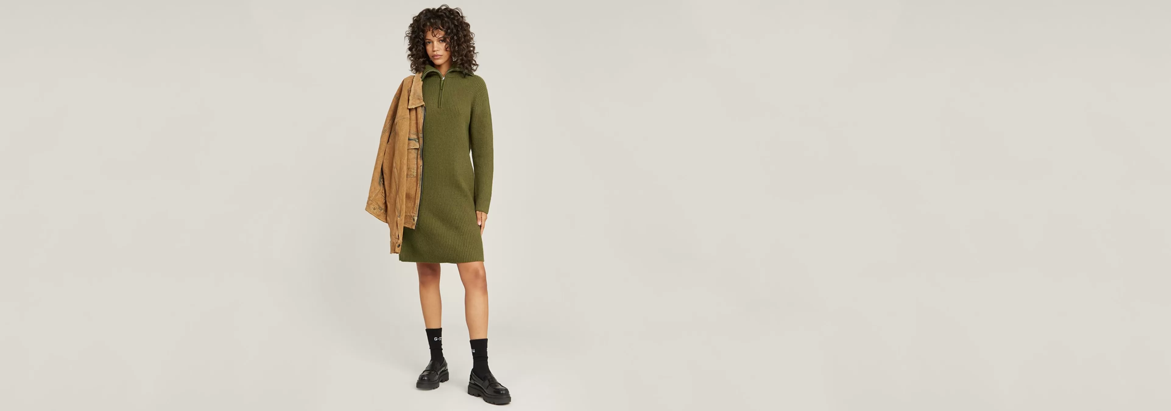 Fashion G-Star Chunky Skipper Jurk dark olive