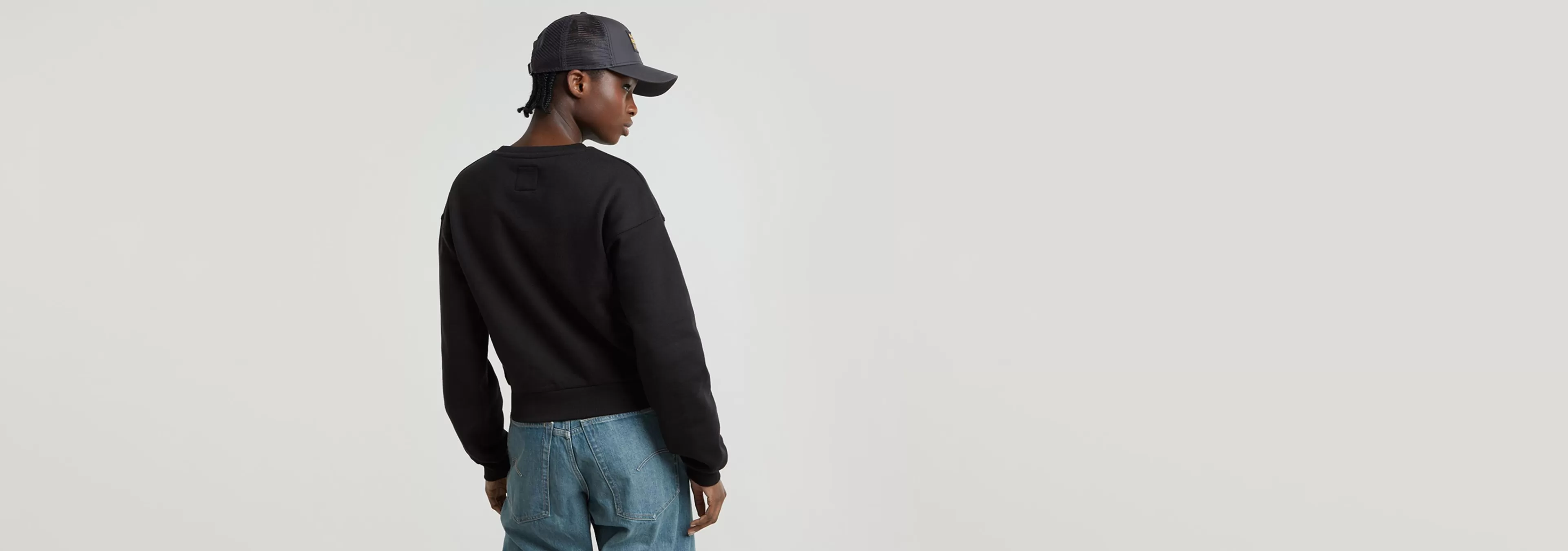 Discount G-Star Circle Graphic Loose Sweater dark black