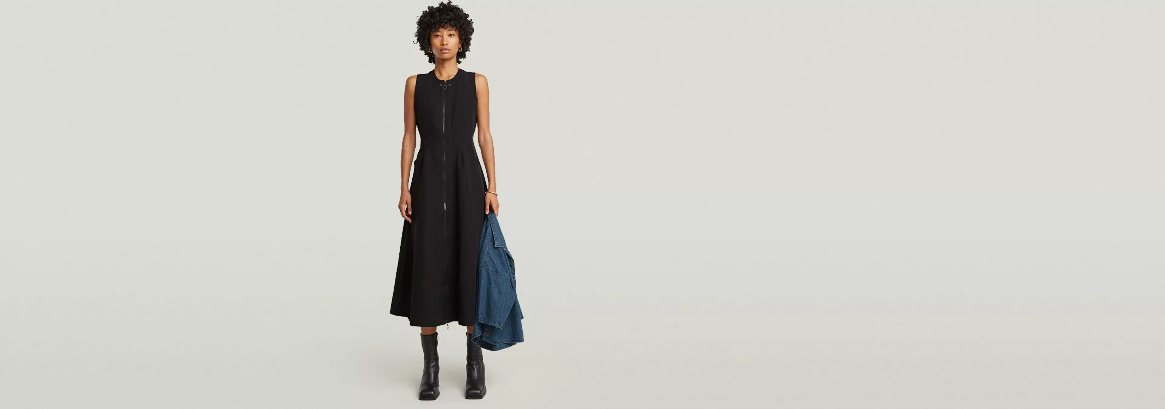 Store G-Star Corset Flare Jurk dark black