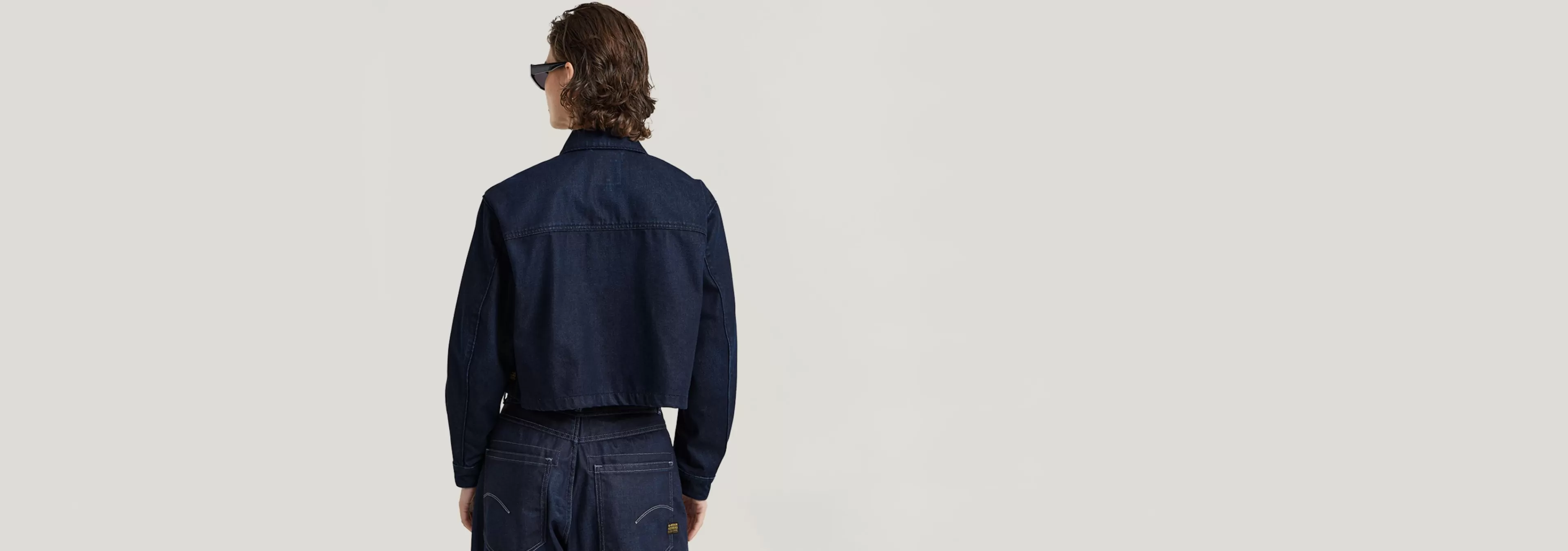 Hot G-Star Cropped Peacoat Jack worn in deep frisian night